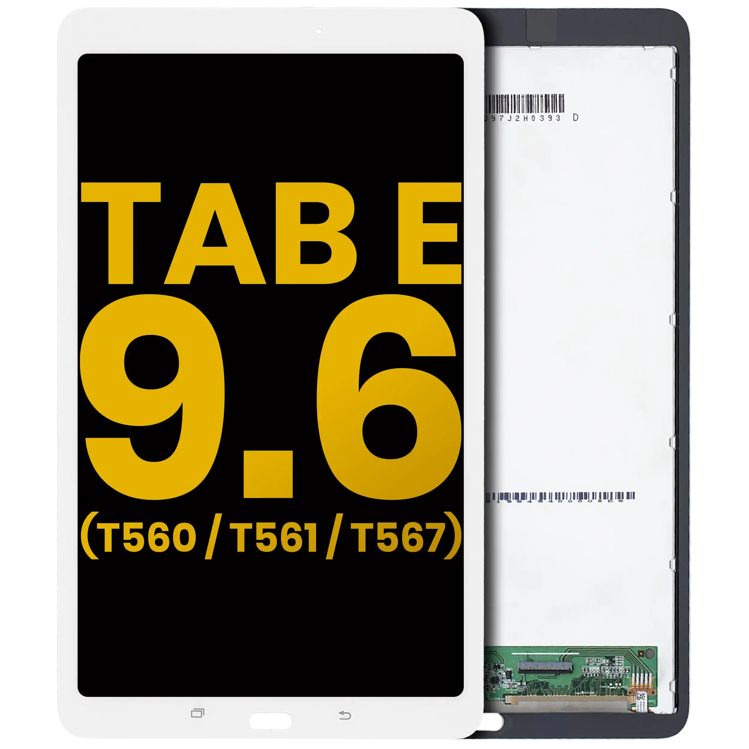 Display LCD completo senza Frame per Samsung Galaxy Tab E 9.6" (T560 / T561 / T567) (2015) (Refurbished) (Bianco)