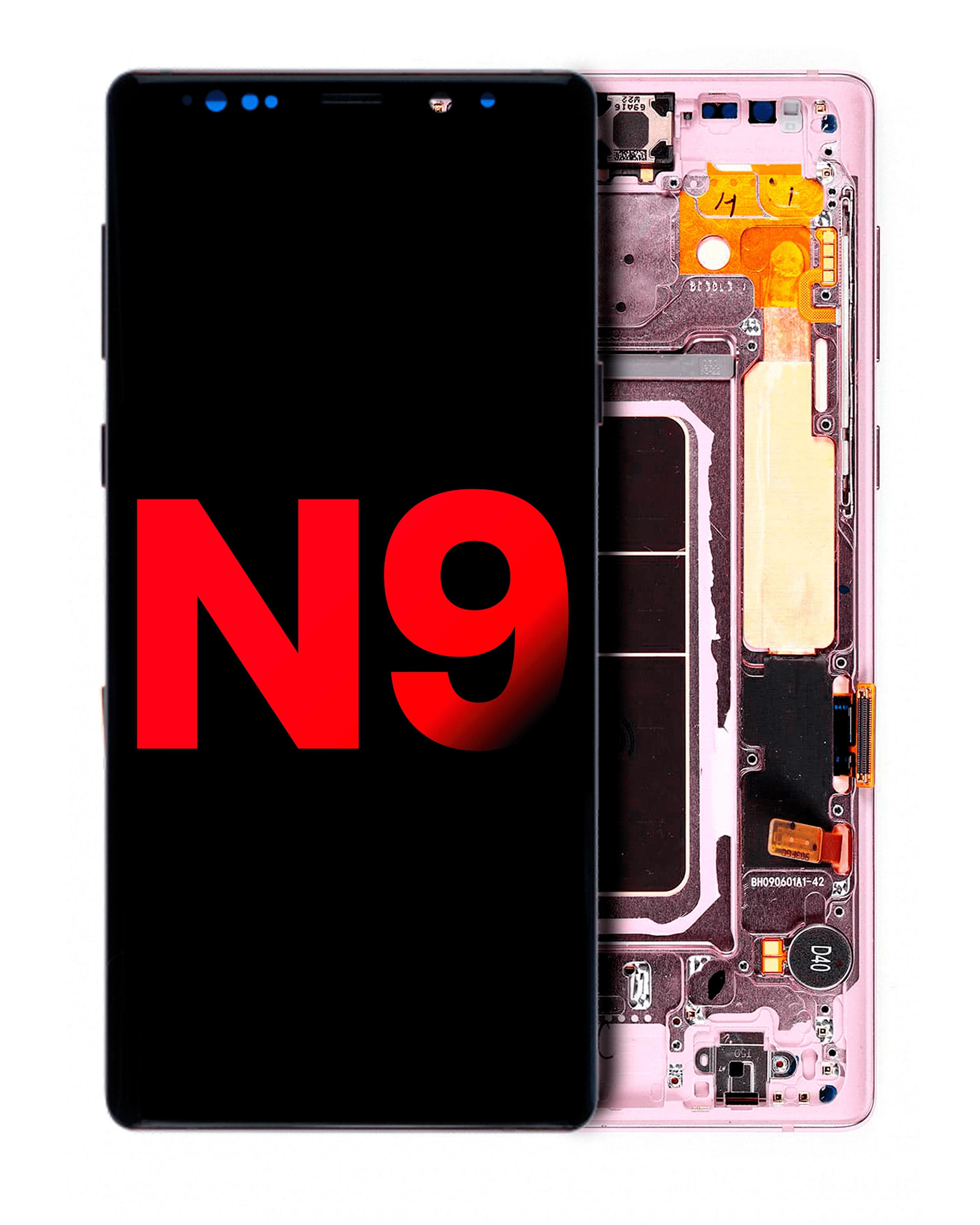 Display OLED completo con Frame per Samsung Galaxy Note 9 (Lavanda Viola)