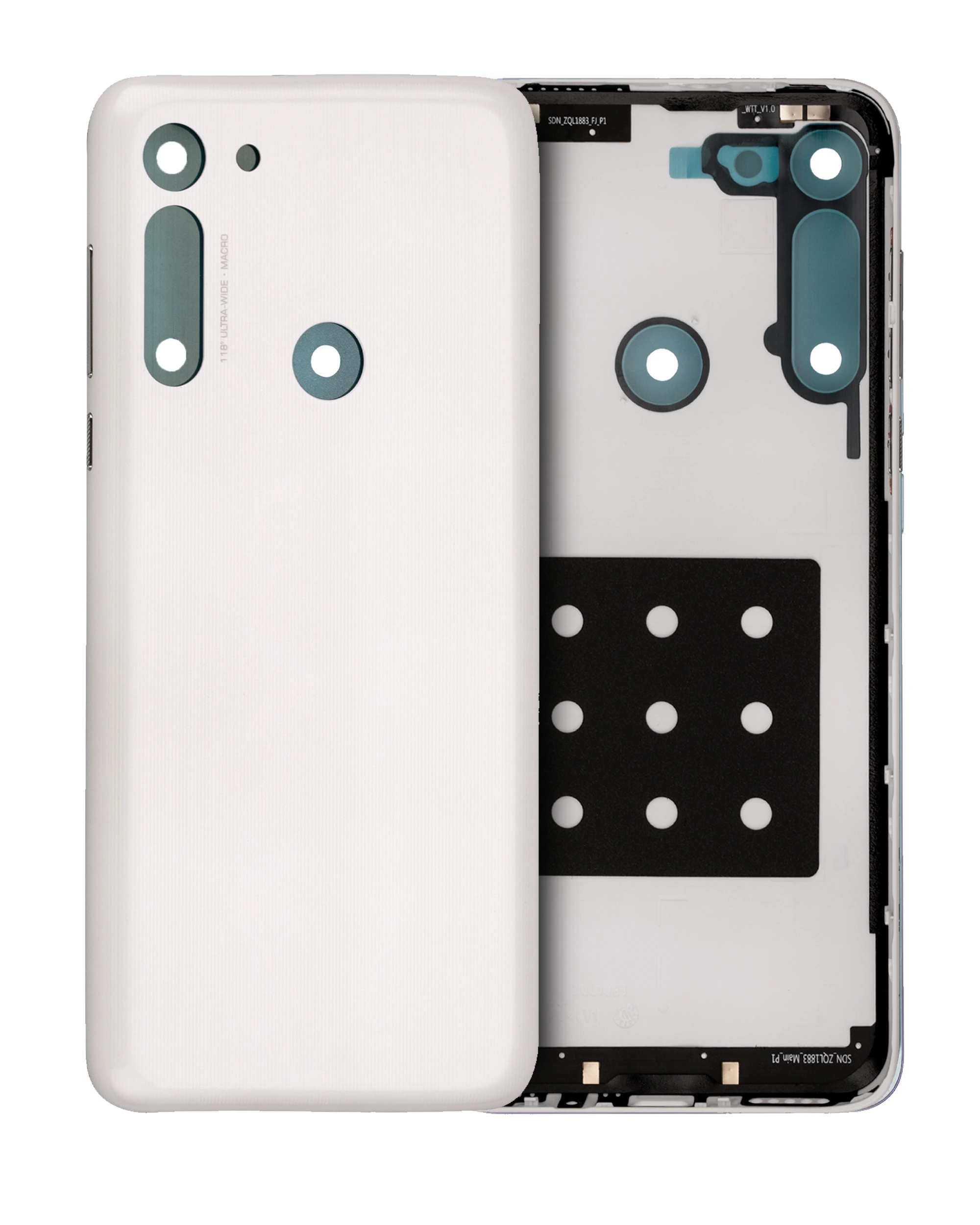 vetro cover posteriore per Motorola Moto G8 (XT2045-1 / 2020) (Bianco Prism)