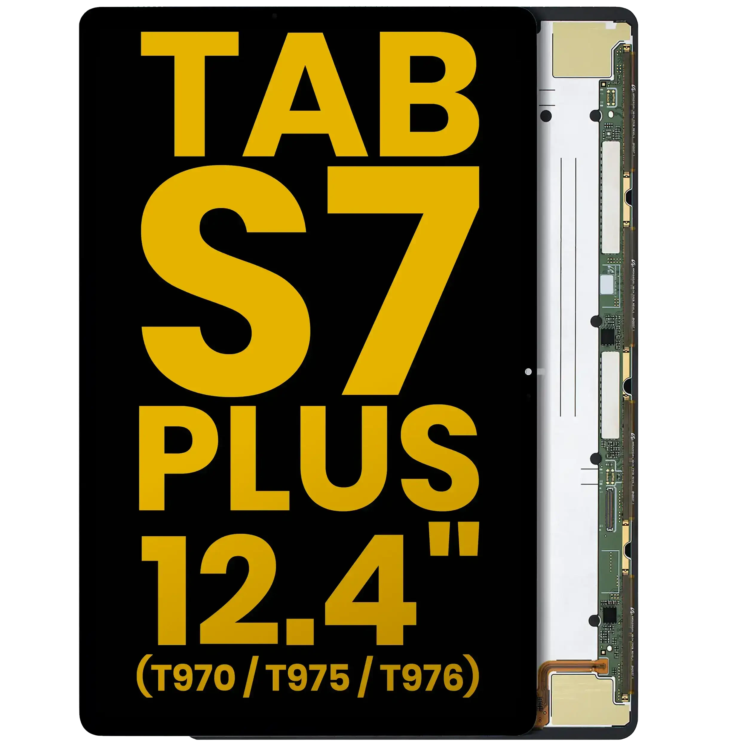 Display OLED completo senza Frame per Samsung Galaxy Tab S7 Plus 12.4" (T970 / T975 / T976) (2020) (Refurbished) (Nero)