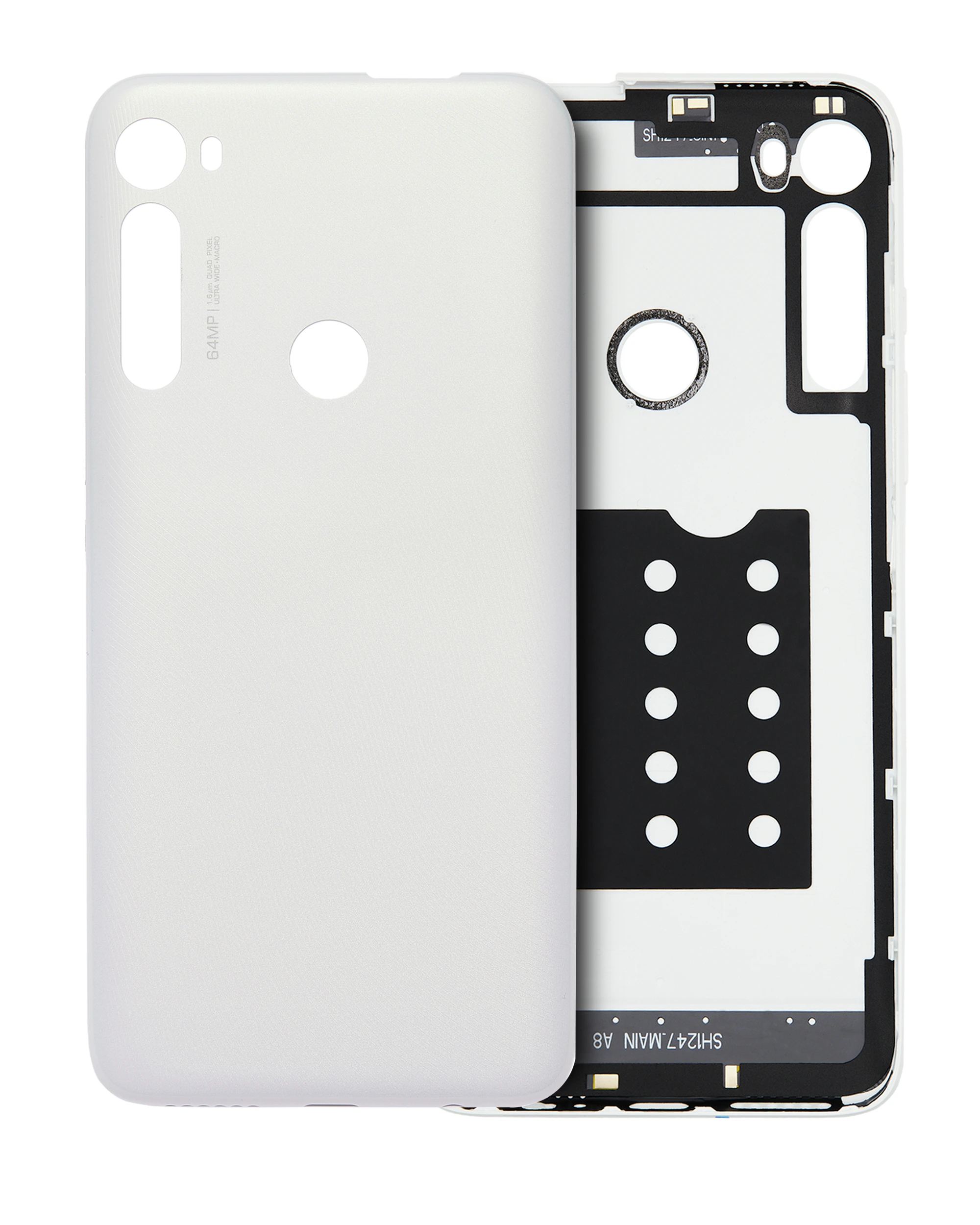 vetro cover posteriore per Motorola One Fusion Plus (XT2067 / 2020) (Bianco)