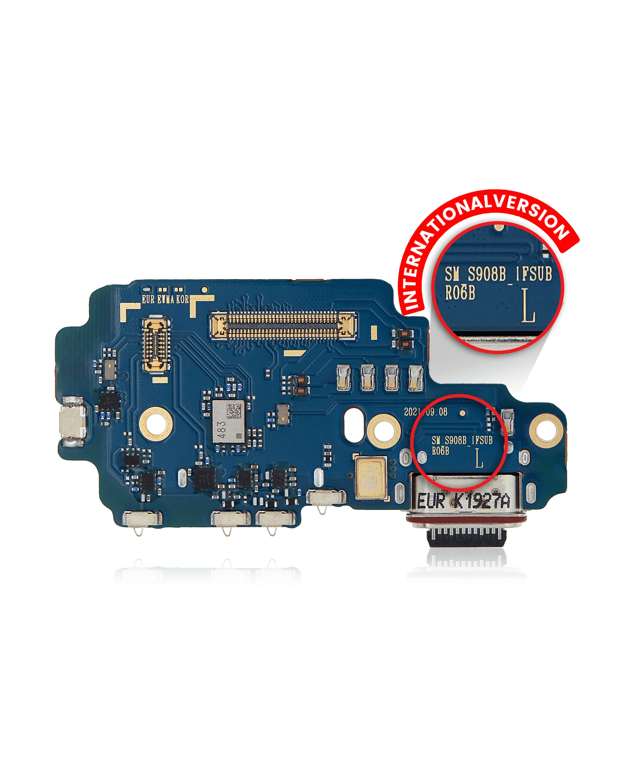 Connettore di ricarica Scheda con Sim Card Reader per Samsung Galaxy S22 Ultra 5G (S908B/N) (International Version) (Premium)