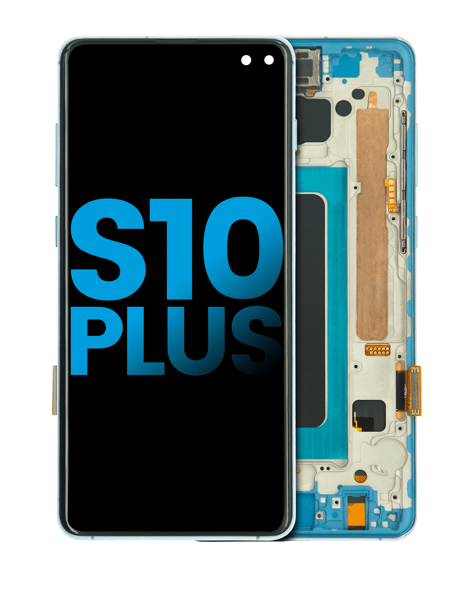 Display LCD completo con Frame (senza Fingerprint Sensore) per Samsung Galaxy S10 Plus (Prism Blu)