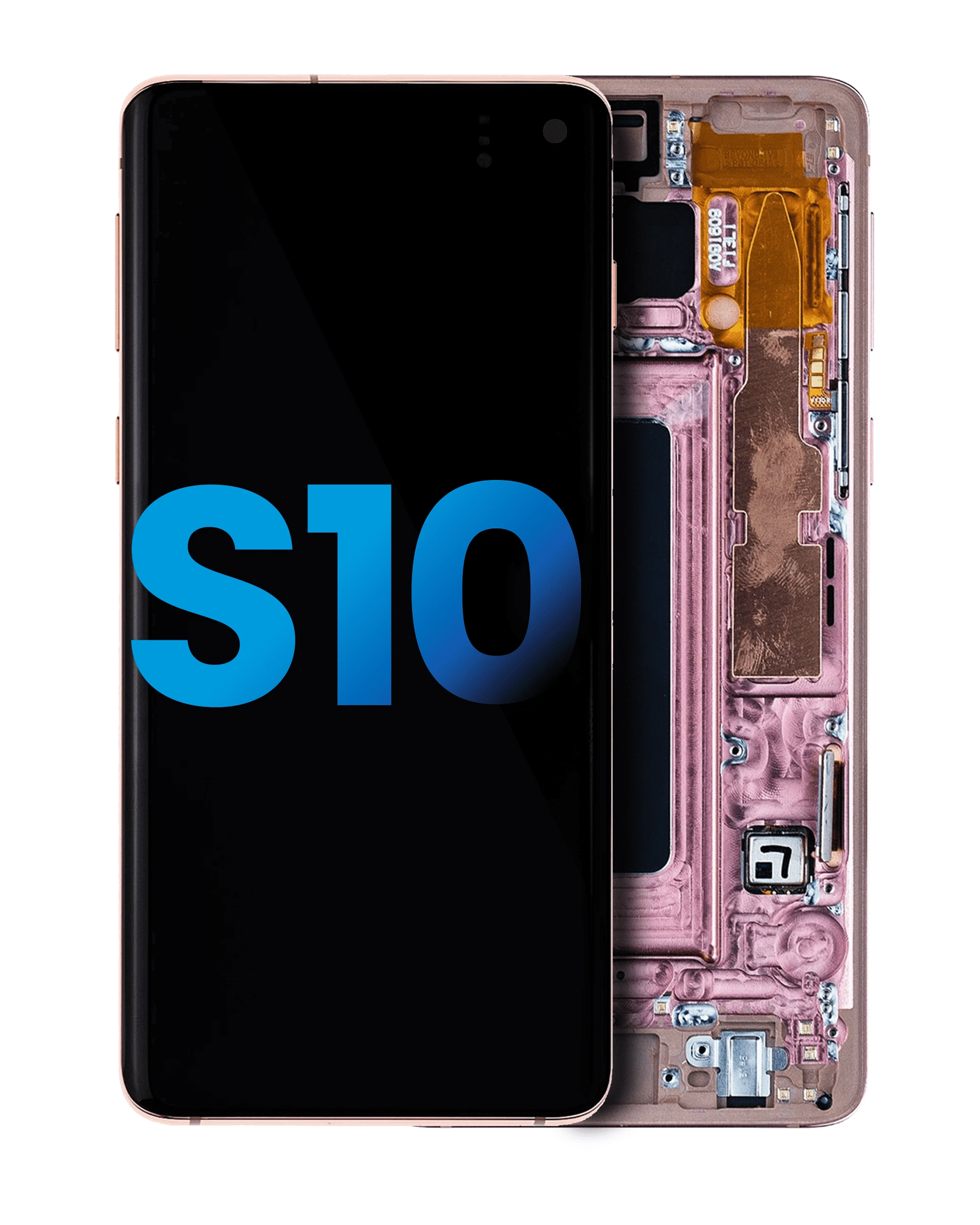 Display LCD completo con Frame (senza Fingerprint Sensore) per Samsung Galaxy S10 (Flamingo Rosa)