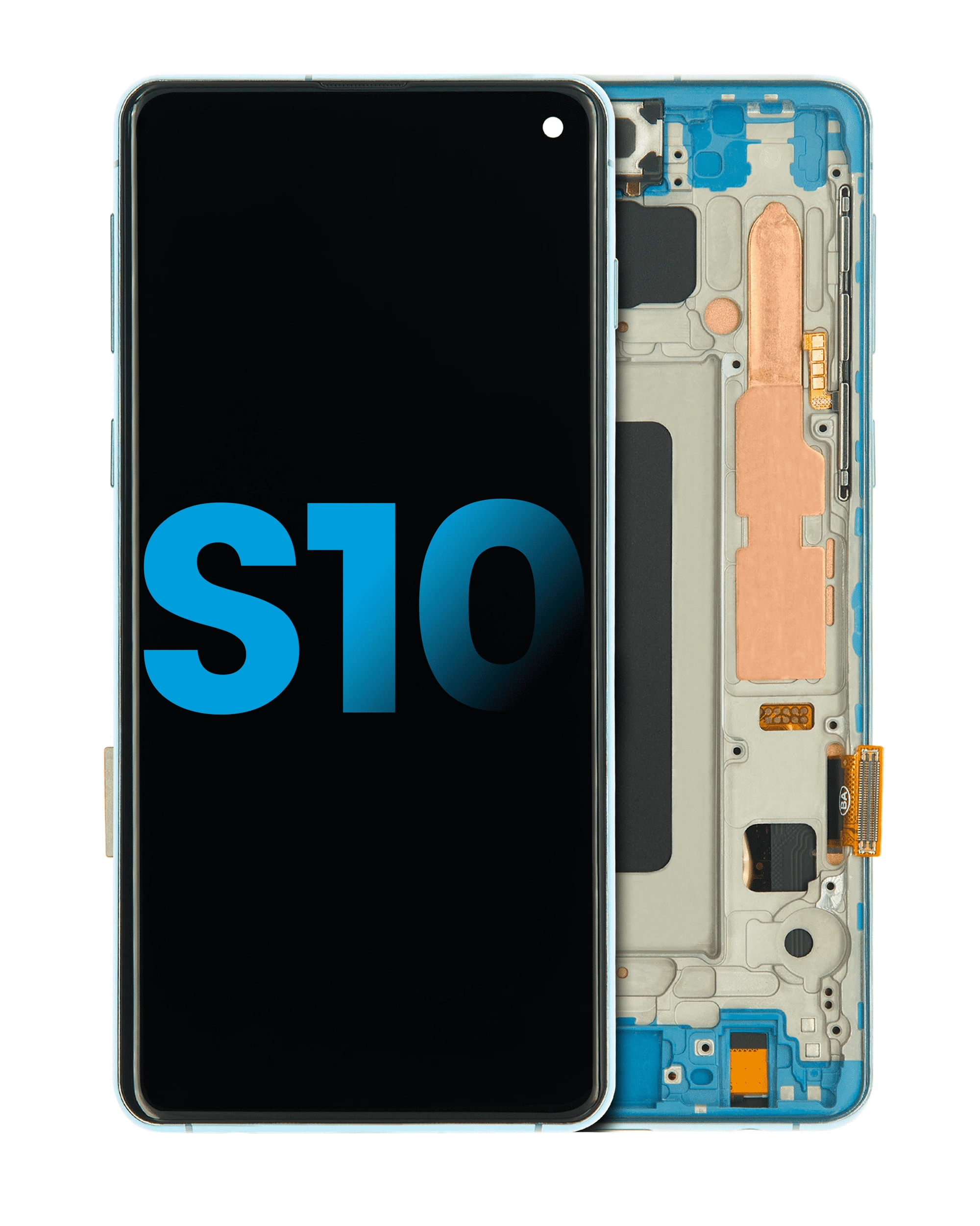 Display LCD completo con Frame (senza Fingerprint Sensore) per Samsung Galaxy S10 (Prism Blu)