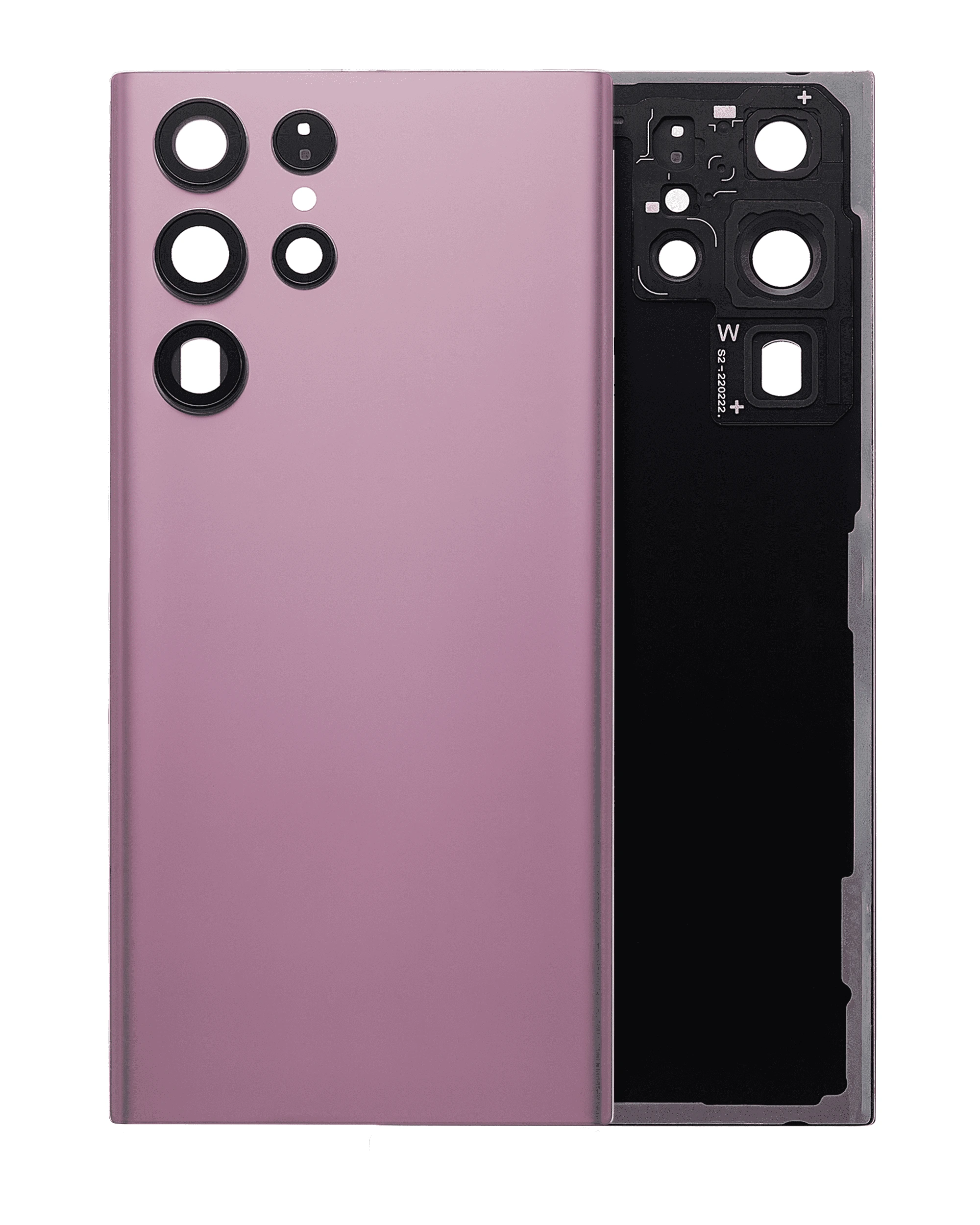 vetro cover posteriore con Vetro fotocamera per Samsung Galaxy S22 Ultra 5G (No Logo) (Burgundy)
