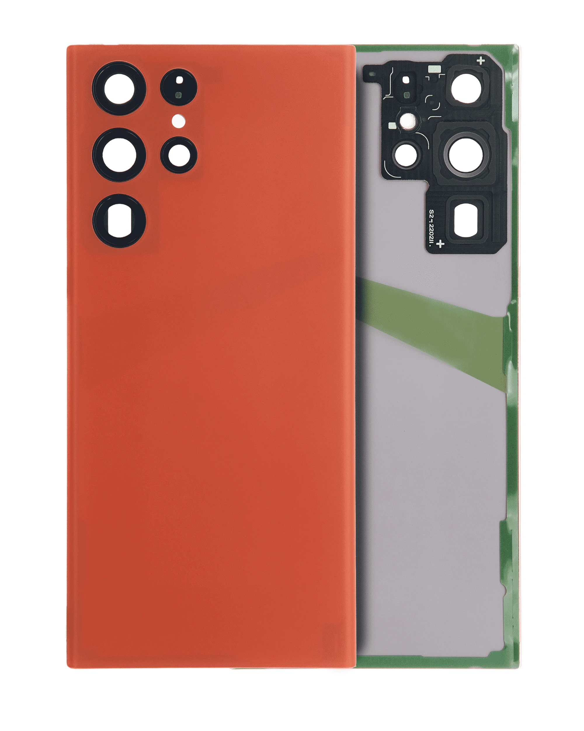 vetro cover posteriore con Vetro fotocamera per Samsung Galaxy S22 Ultra 5G (No Logo) (Rosso)