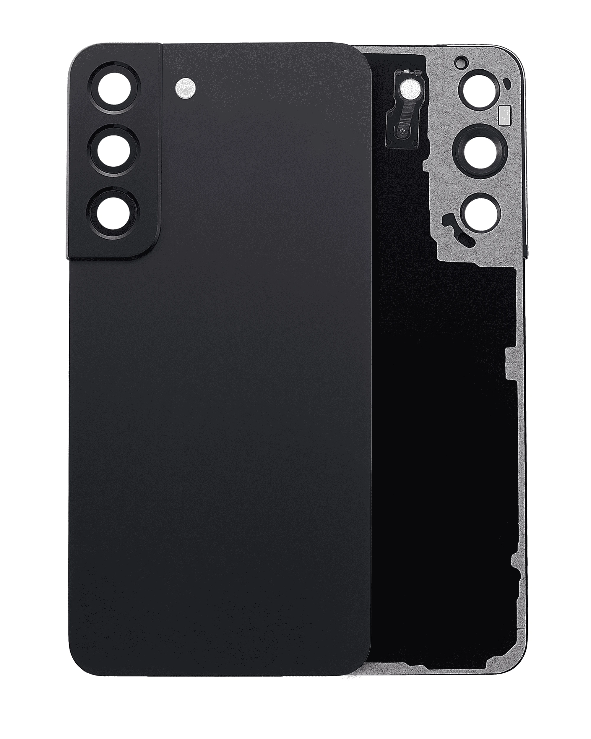 vetro cover posteriore con Vetro fotocamera per Samsung Galaxy S22 5G (No Logo) (Phantom Nero)