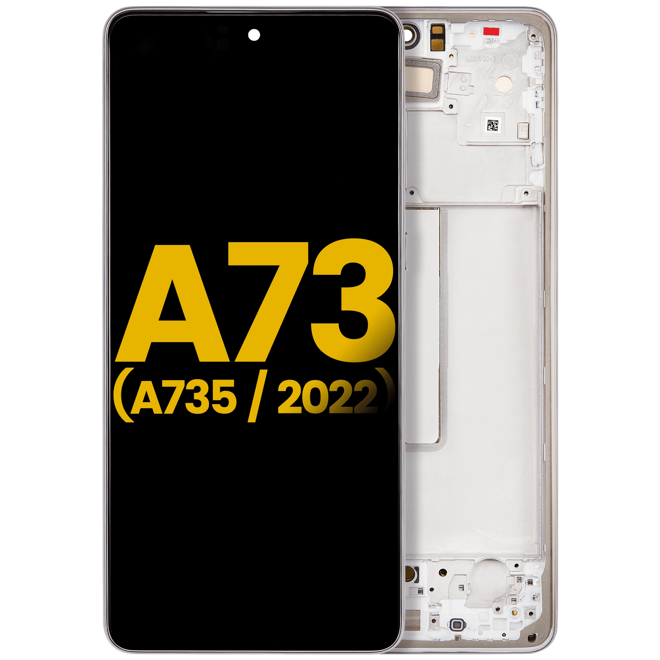 Display OLED completo con Frame per Samsung Galaxy A73 (A735 / 2022) (Refurbished) (Bianco)
