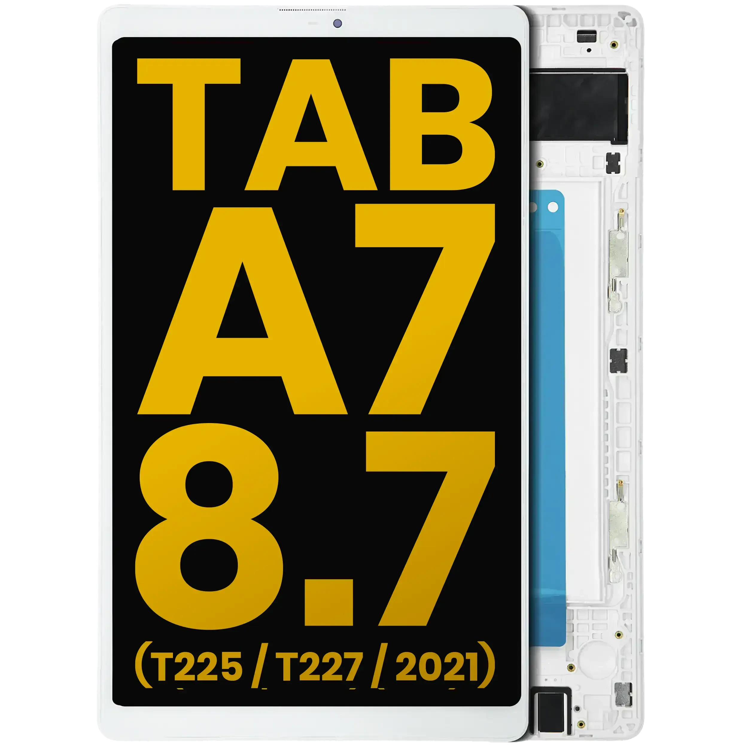 Display LCD completo con Frame per Samsung Galaxy Tab A7 Lite 8.7" (2021) (T225 / T227) (Cellular Version) (Refurbished) (Bianco)