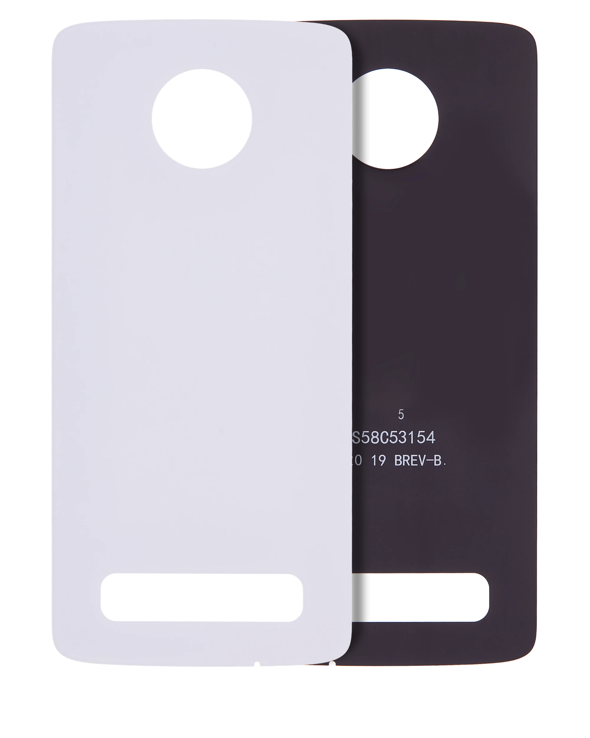 vetro cover posteriore per Motorola Moto Z4 (XT1980-3 / XT1980-4 / 2019) (Service Pack) (Bianco)