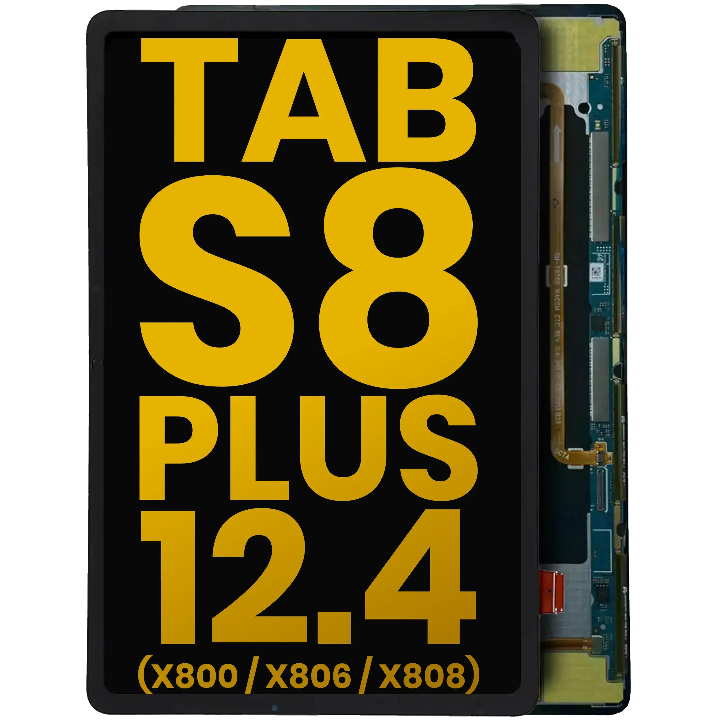 Display OLED completo senza Frame per Samsung Galaxy Tab S8 Plus 12.4" (X800 / X806 / X808) ( 2022) (Refurbished) (Nero)