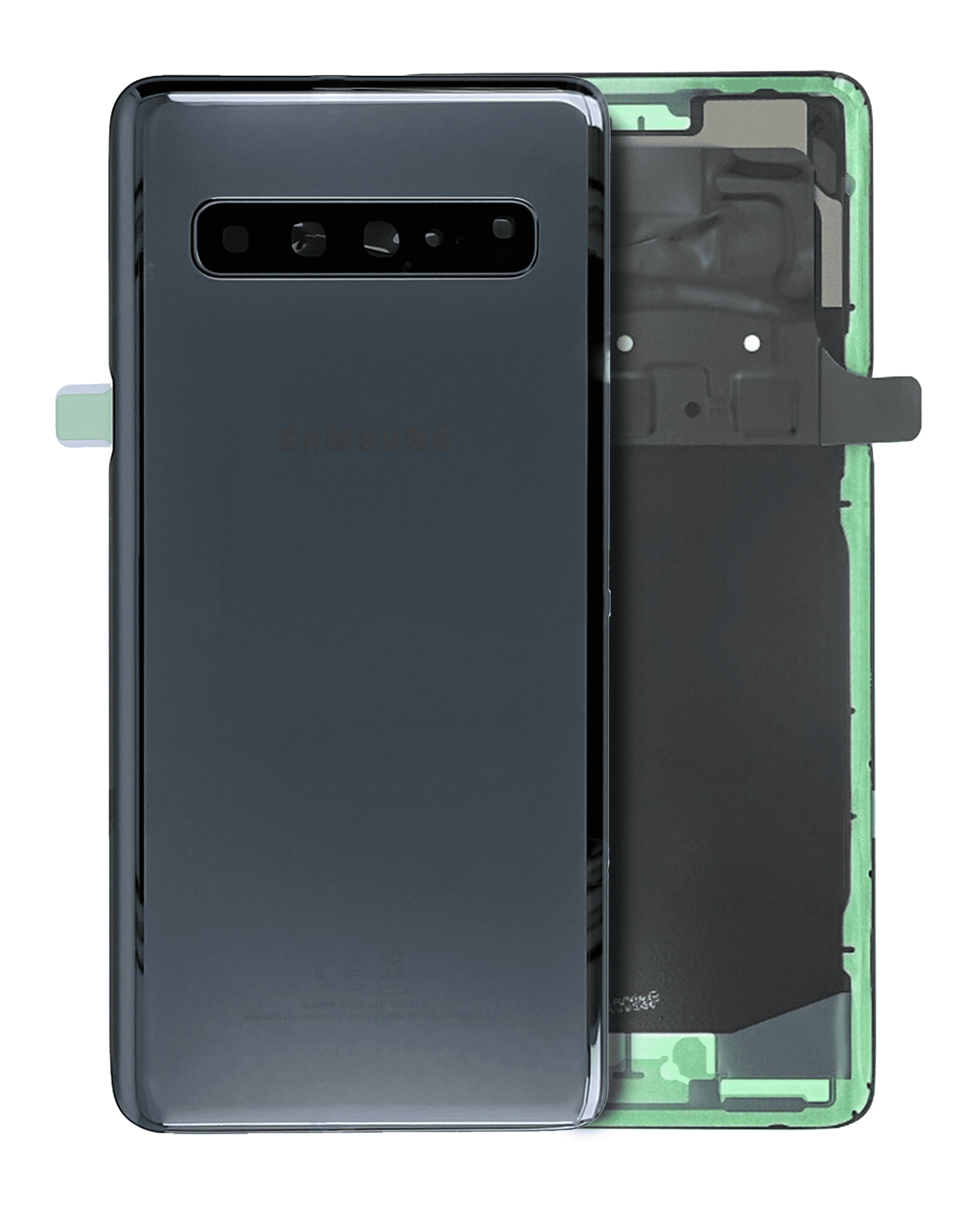 vetro cover posteriore con Vetro fotocamera per Samsung Galaxy S10 5G (Service Pack) (Prism Nero)