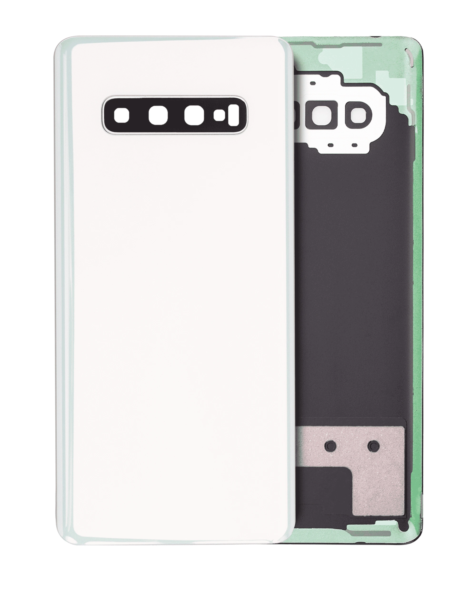 vetro cover posteriore con Vetro fotocamera per Samsung Galaxy S10 Plus (Service Pack) (Ceramic Bianco)