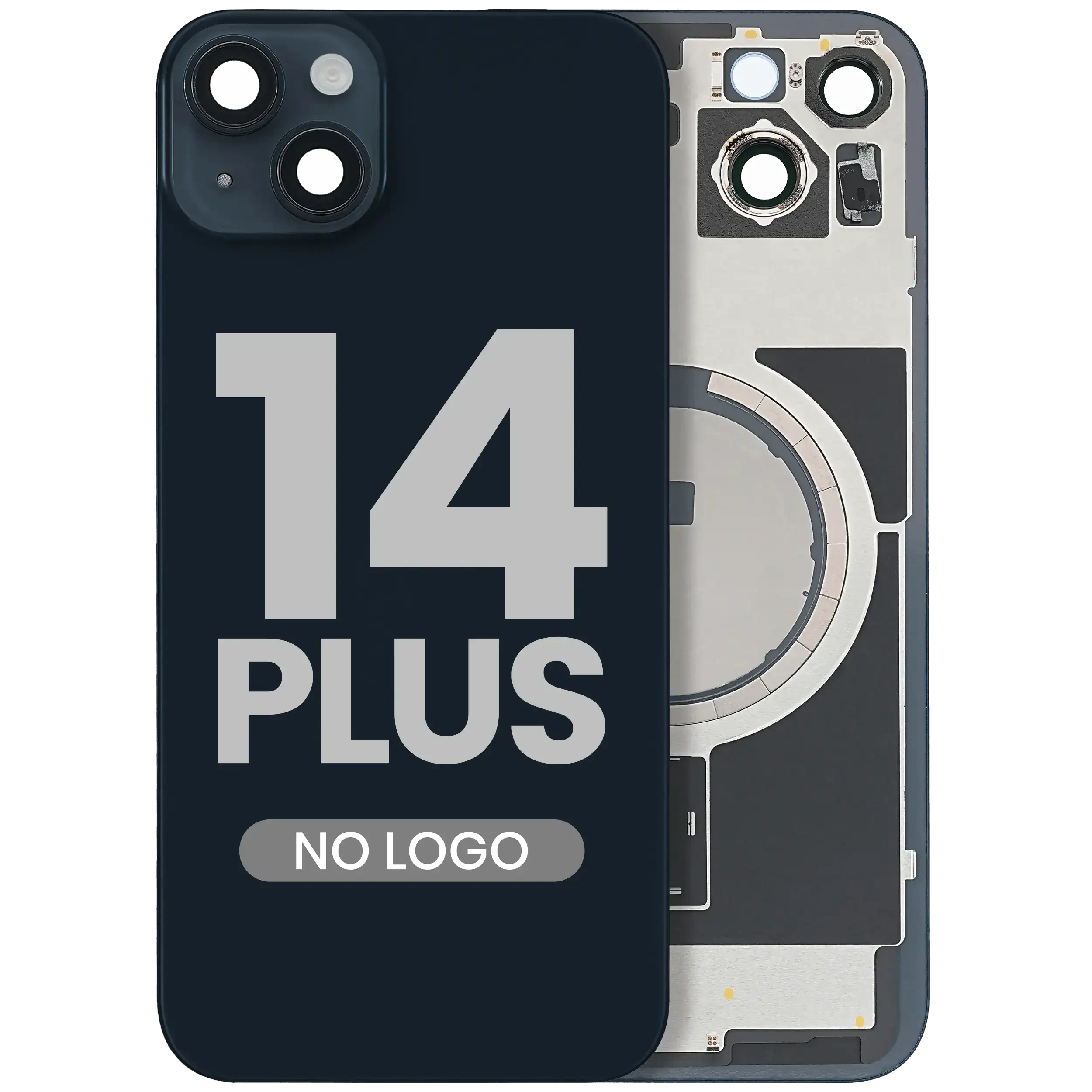 Vetro posteriore w/ magnete MagSafe per iPhone 14 Plus (Mezzanotte) (No Logo)