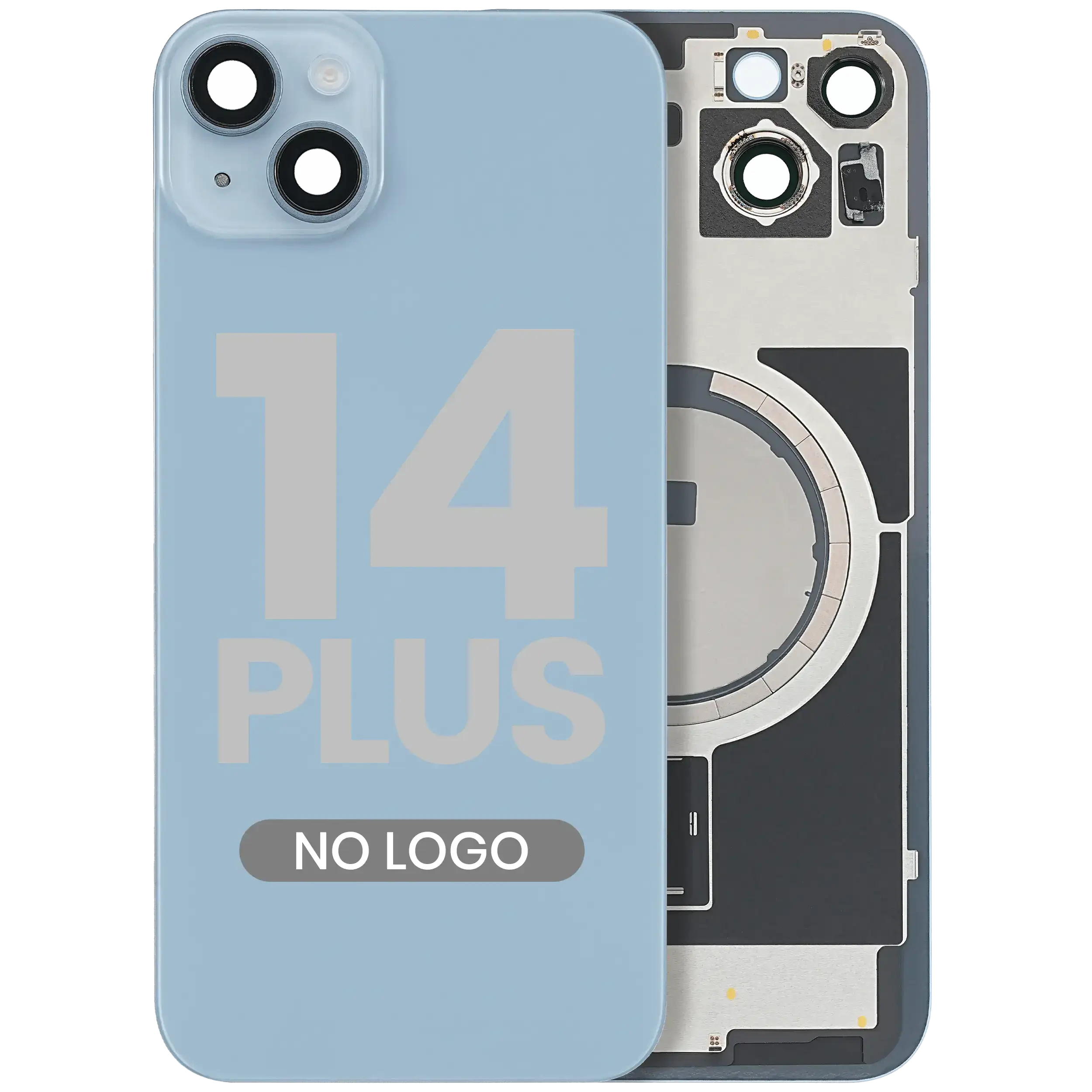 Vetro posteriore w/ magnete MagSafe per iPhone 14 Plus (Blu) (No Logo)