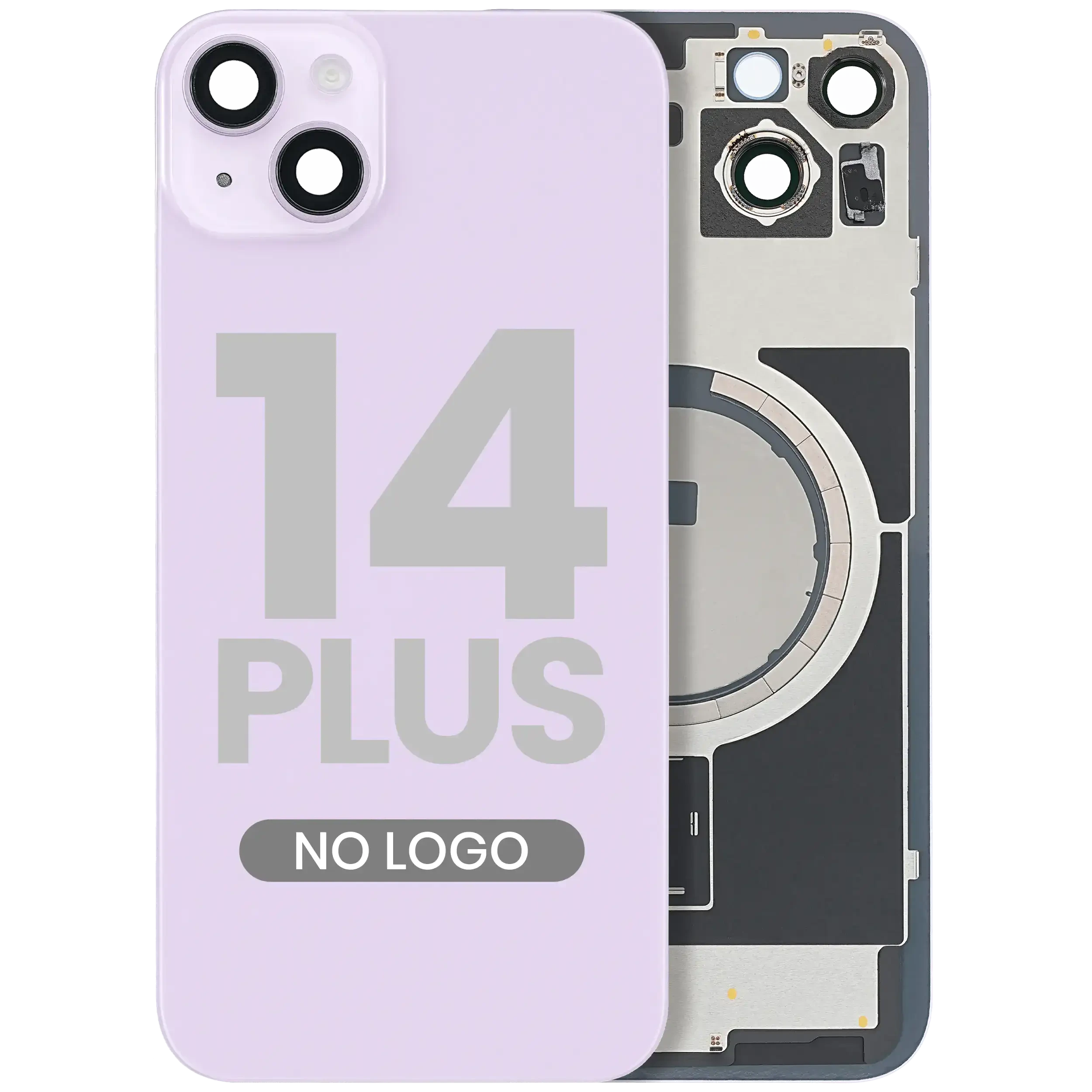 Vetro posteriore w/ magnete MagSafe per iPhone 14 Plus (Viola) (No Logo)