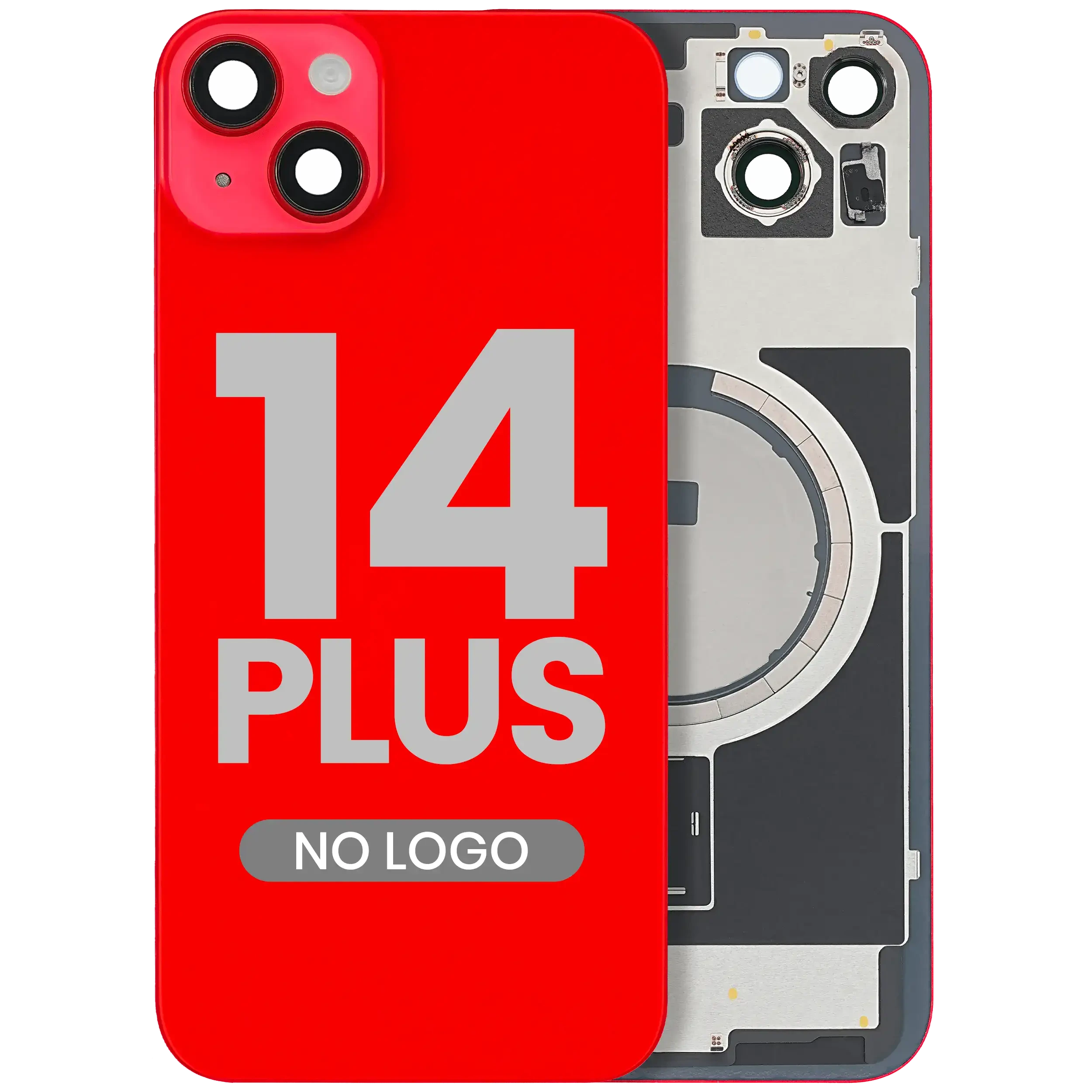 Vetro posteriore w/ magnete MagSafe per iPhone 14 Plus (Rosso) (No Logo)