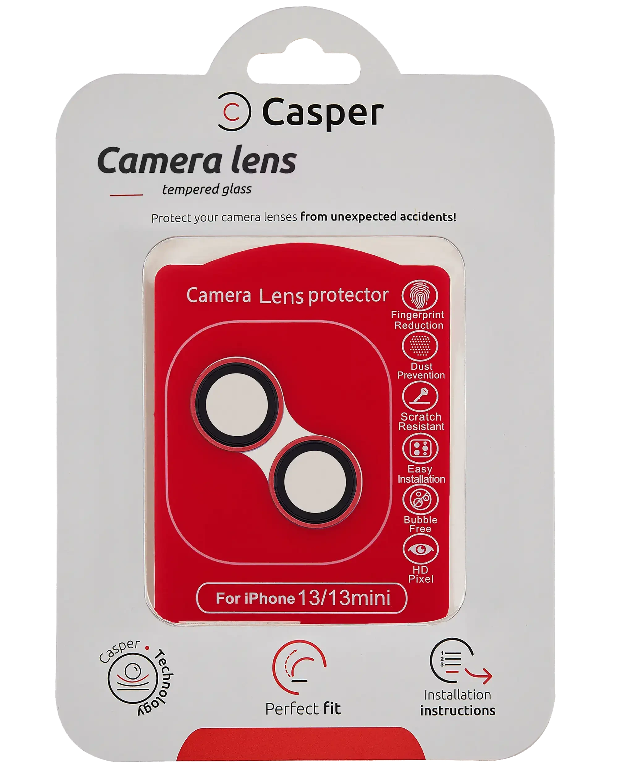 Vetro fotocamera Protector per iPhone 13 / 13 Mini (Rosso) (Trasparente)