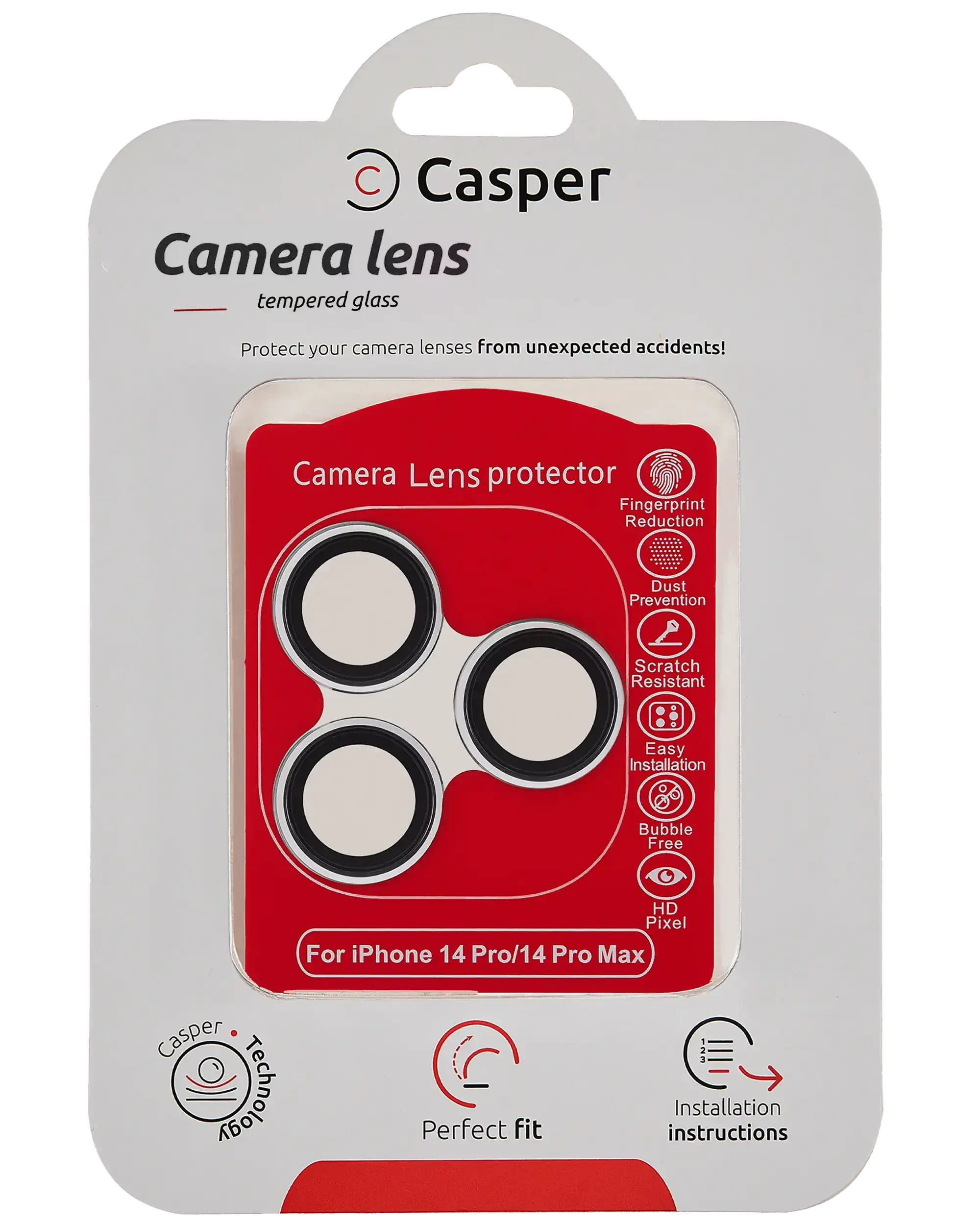 Vetro fotocamera Protector per iPhone 14 Pro / 14 Pro Max (Argento) (Trasparente)