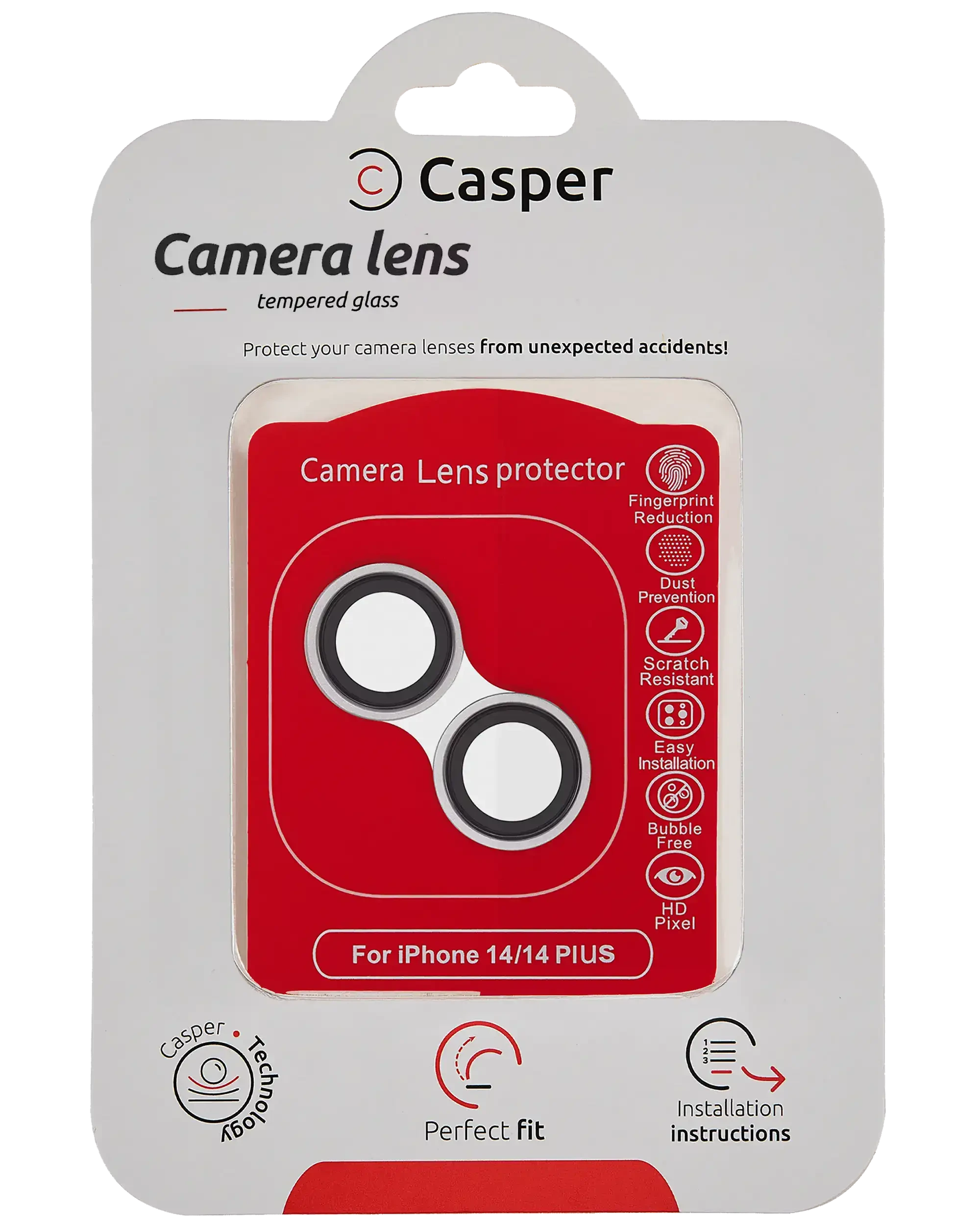 Vetro fotocamera Protector per iPhone 14 / 14 Plus (Argento) (Trasparente)