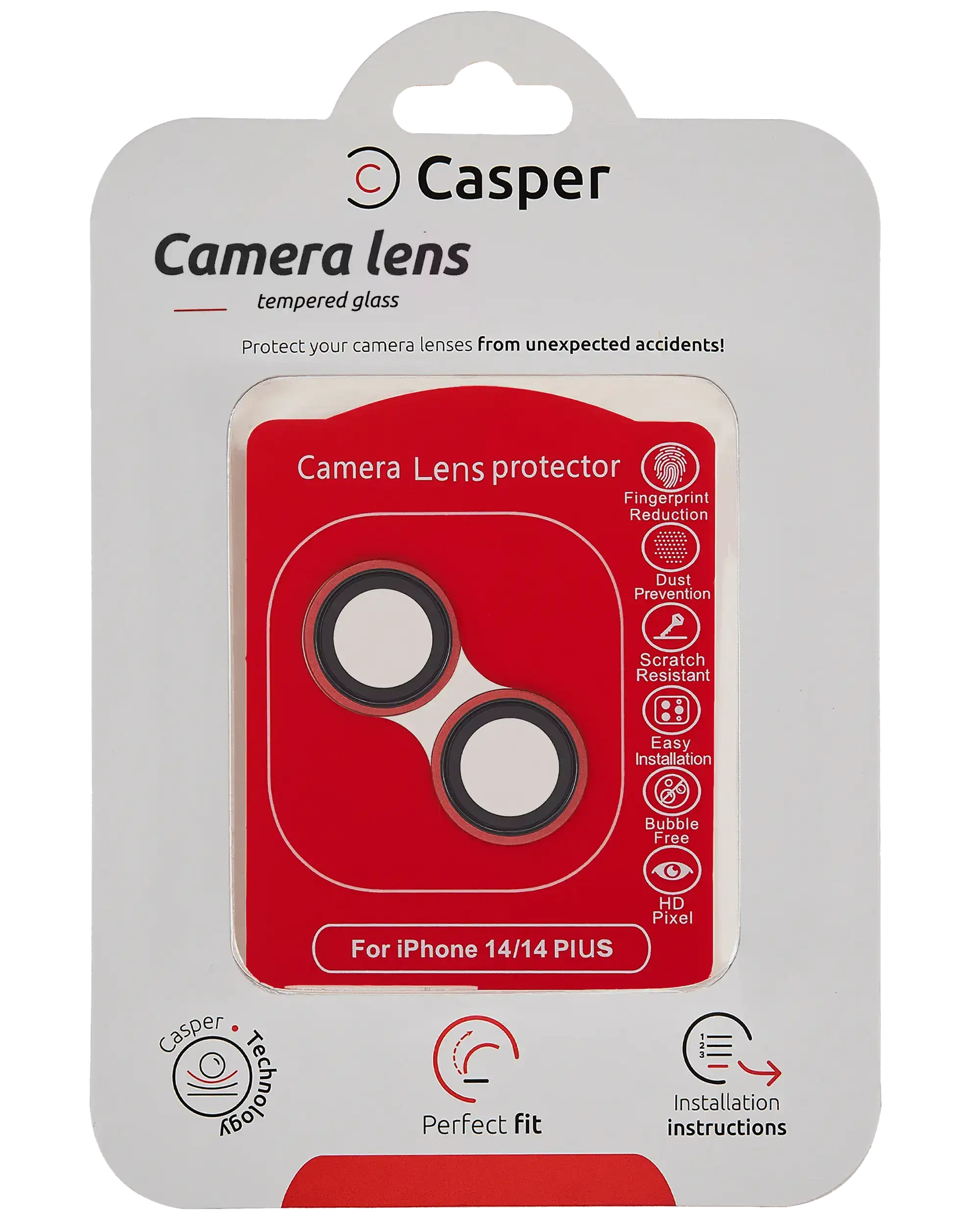 Vetro fotocamera Protector per iPhone 14 / 14 Plus (Rosso) (Trasparente)