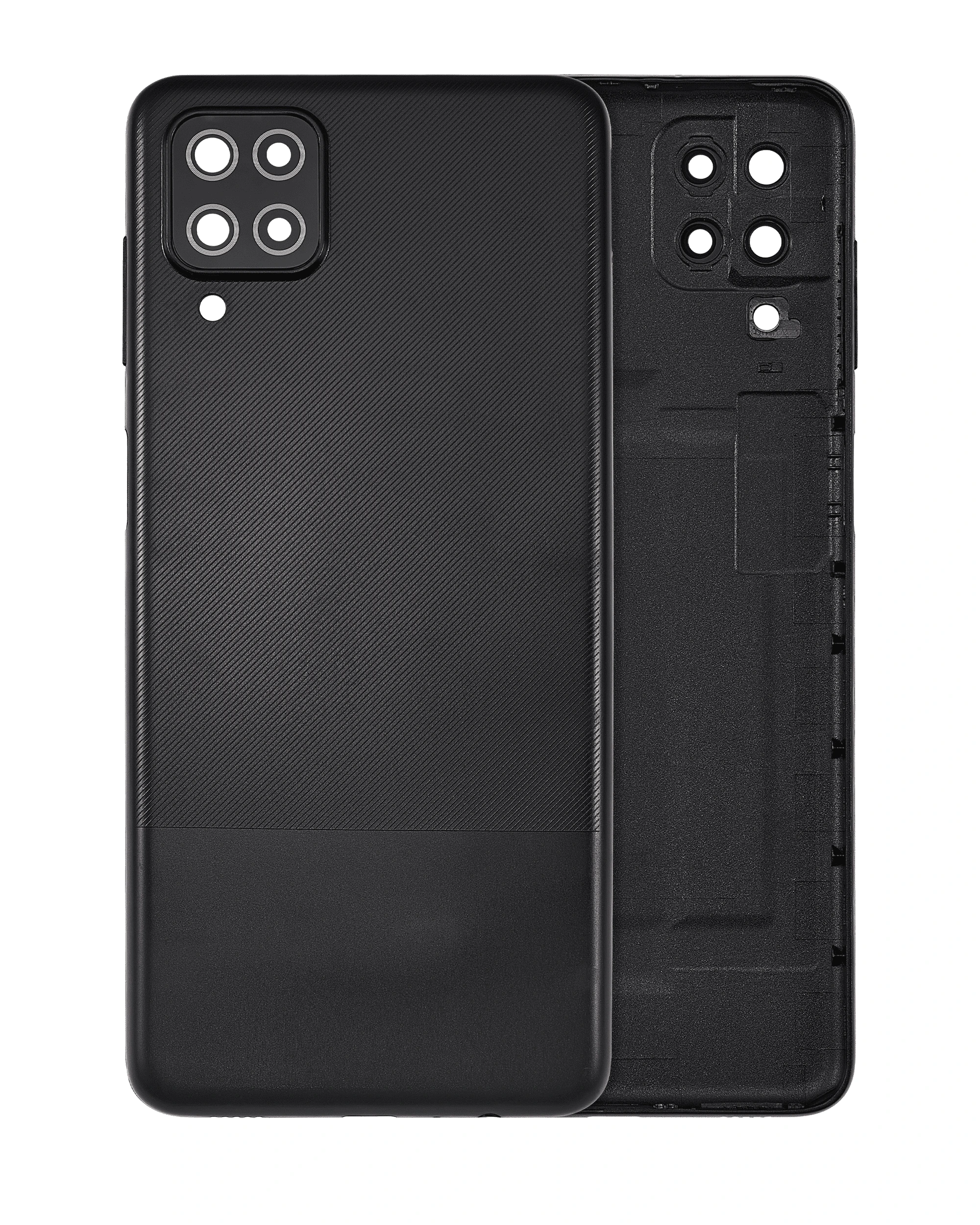 vetro cover posteriore con Vetro fotocamera per Samsung Galaxy A12 (A125 / 2020) (Nero)