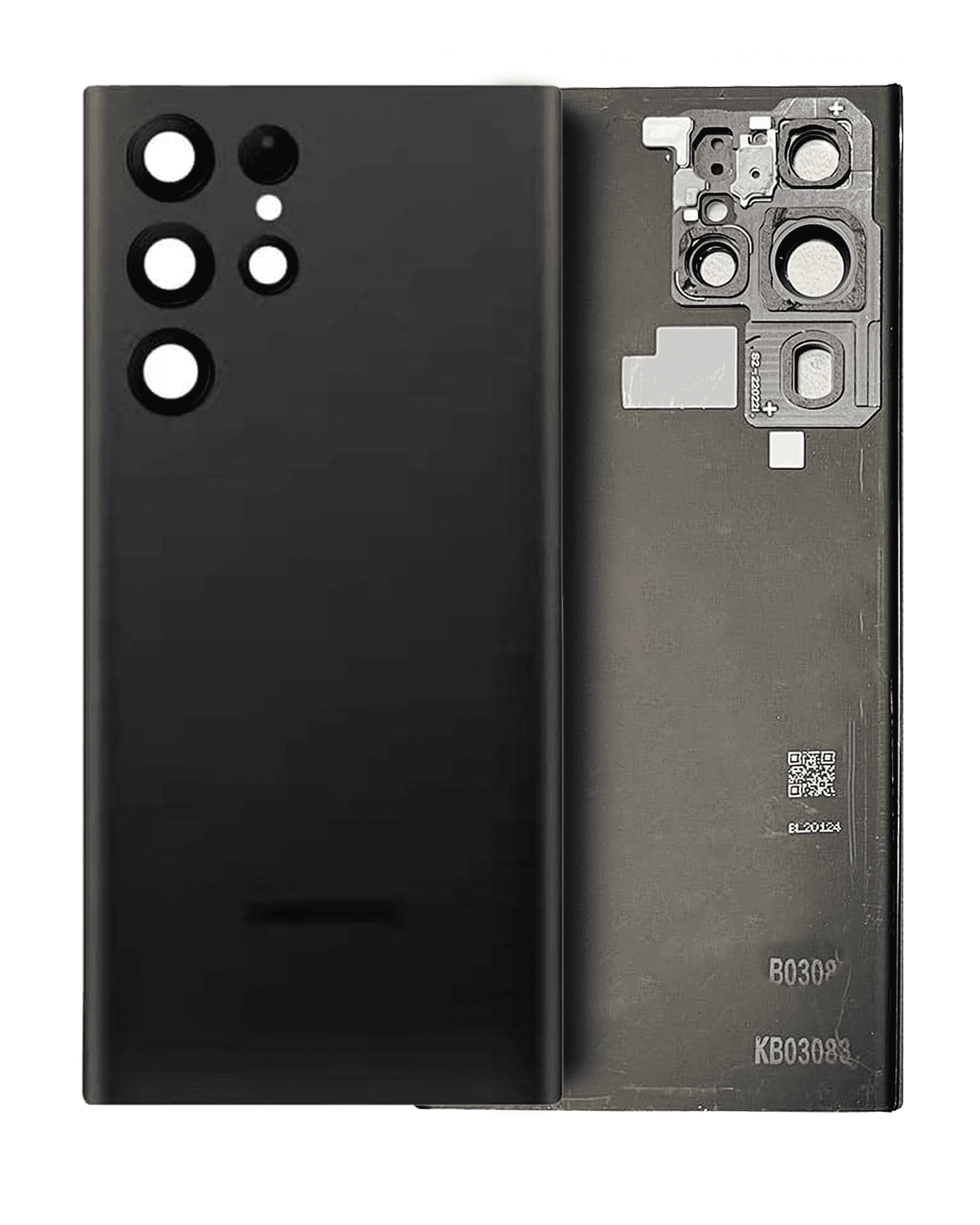 vetro cover posteriore con Vetro fotocamera per Samsung Galaxy S22 Ultra (Service Pack) (Phantom Nero)
