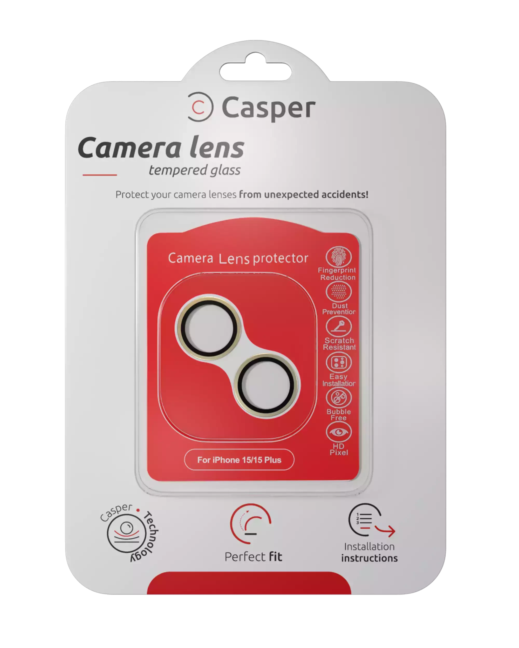 Vetro fotocamera Protector per iPhone 15 / 15 Plus (Giallo) (Trasparente)