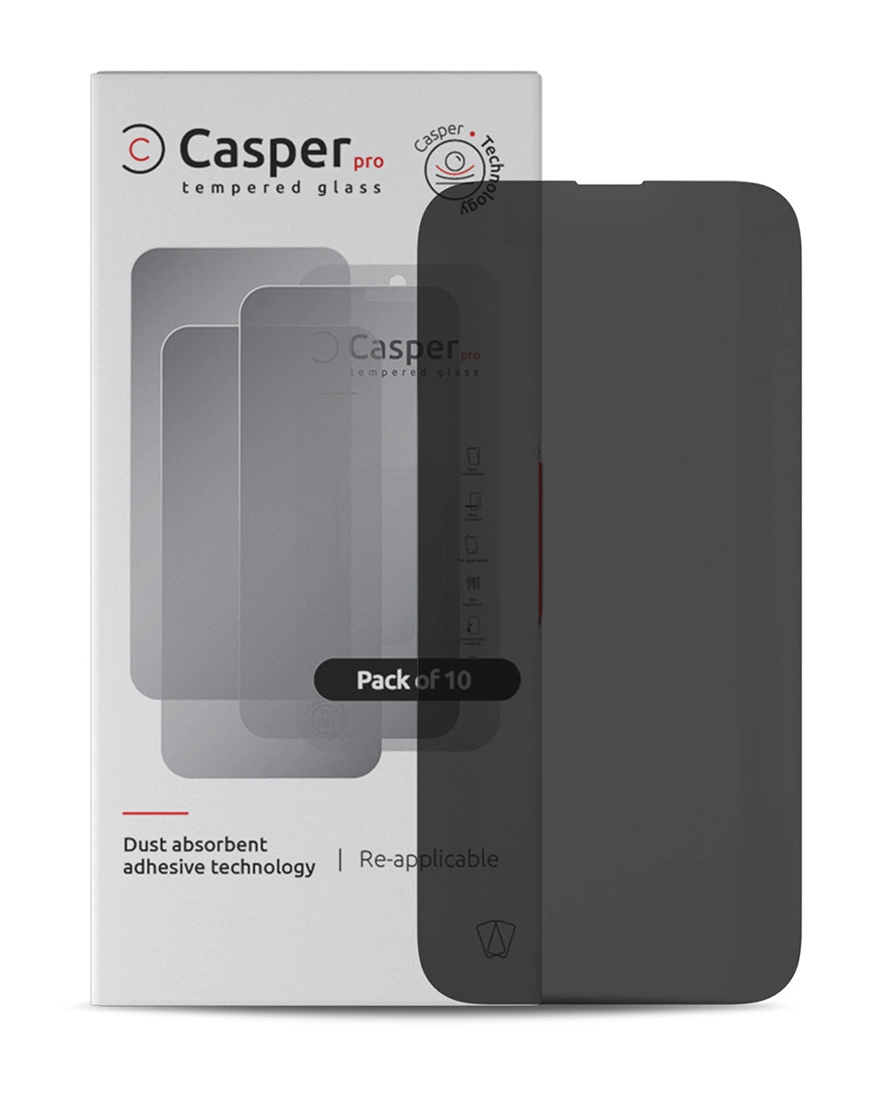 Pro Vetro temperato per iPhone 15 Pro (10 pezzi) (Privacy)