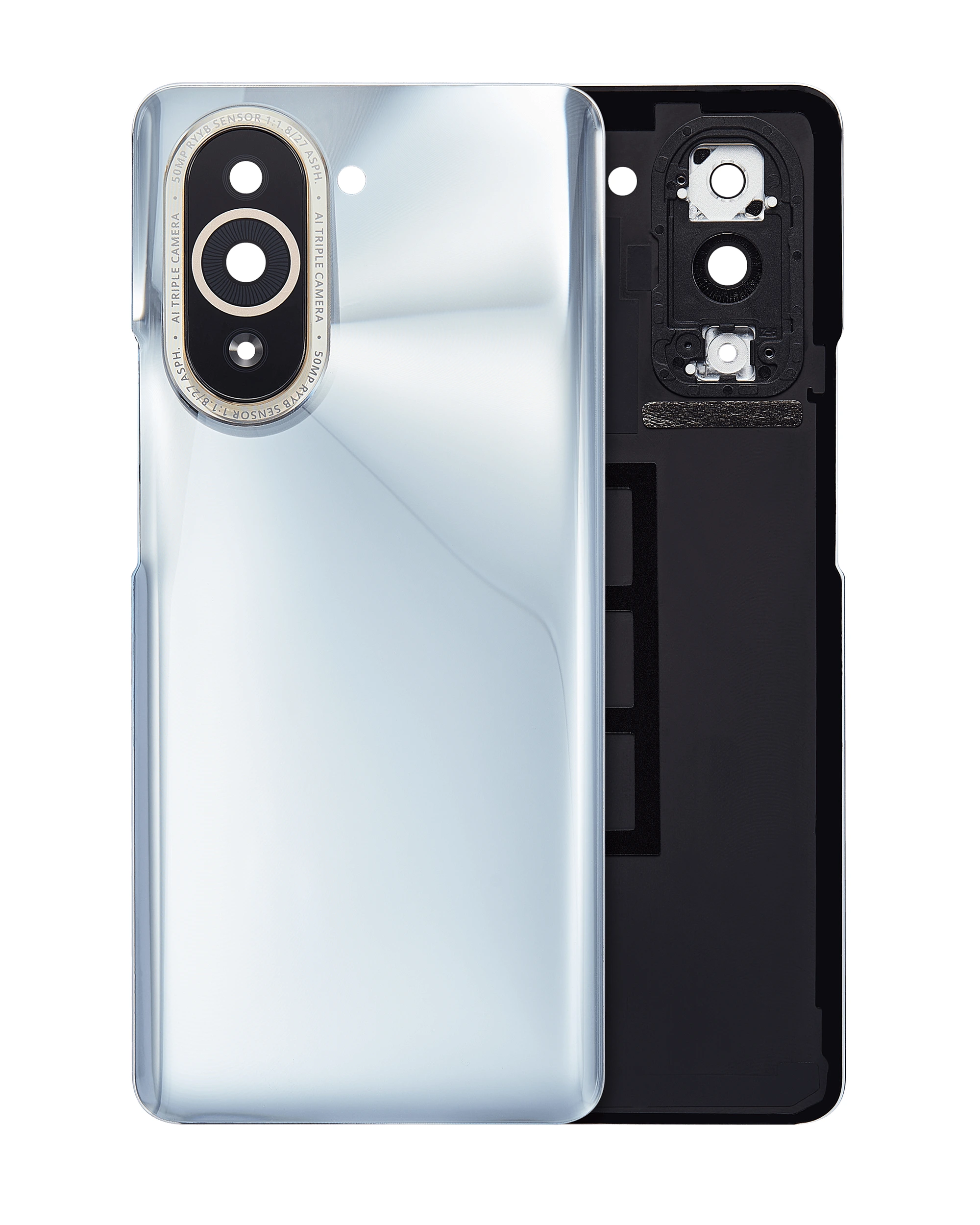 vetro cover posteriore con Vetro fotocamera per Huawei Nova 10 Pro (Argento)