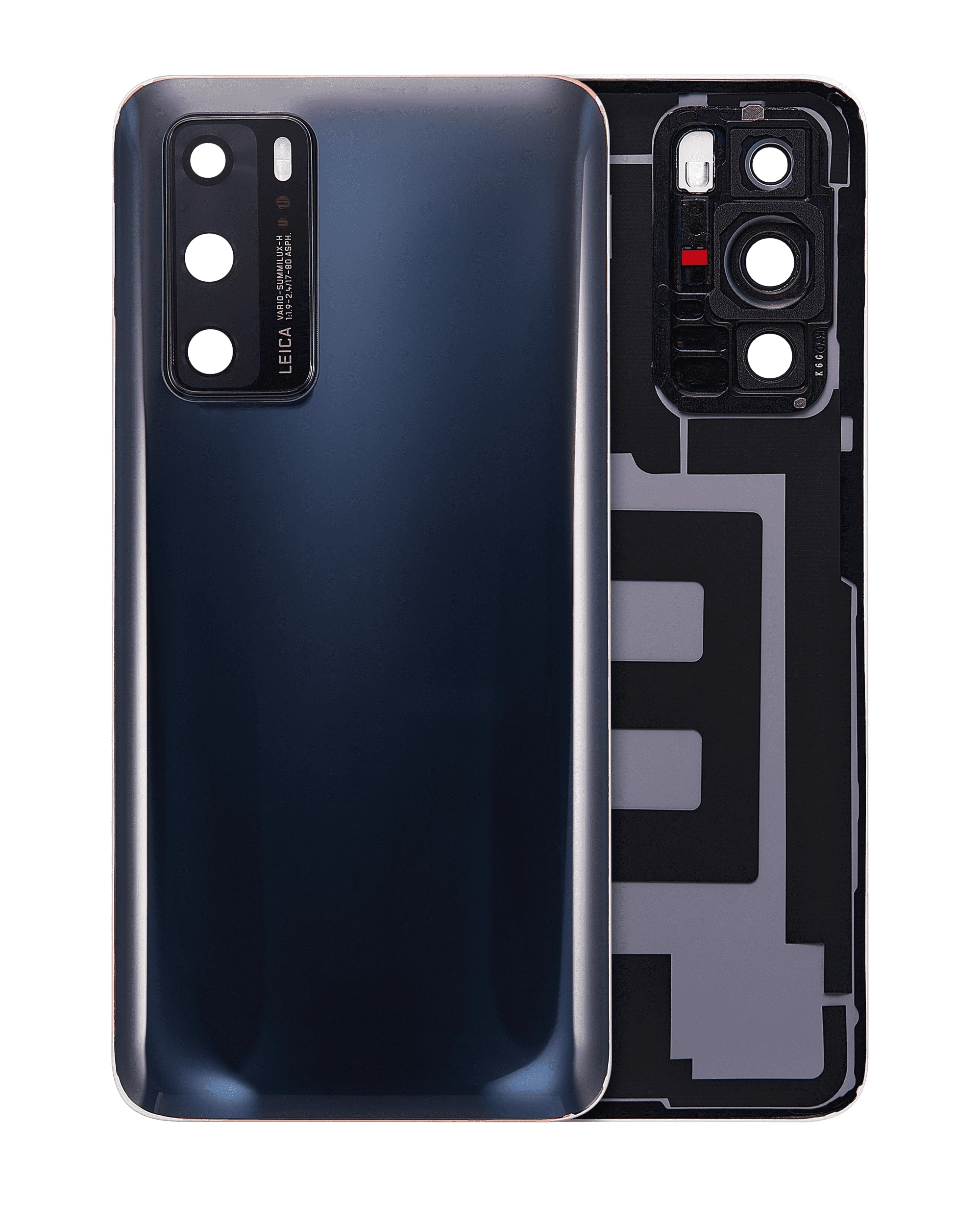 vetro cover posteriore con Vetro fotocamera per Huawei P40 (Nero)