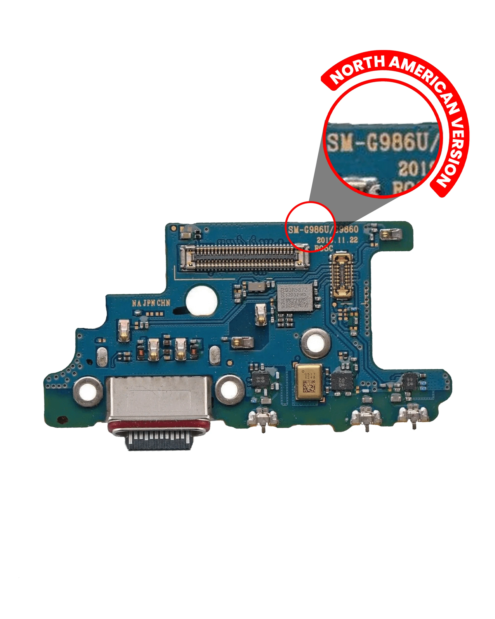 Connettore di ricarica con scheda per Samsung Galaxy S20 Plus 5G (G986U) (US Version) (Service Pack)