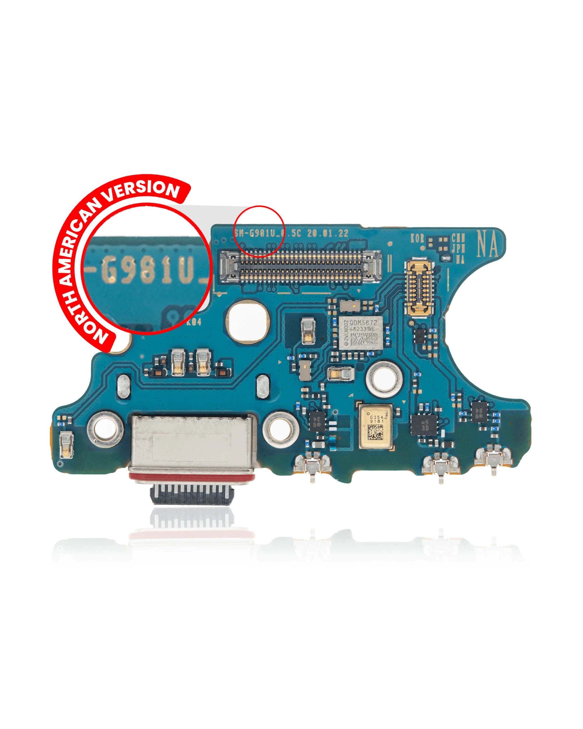 Connettore di ricarica con scheda per Samsung Galaxy S20 5G (G981U) (US Version) (Service Pack)