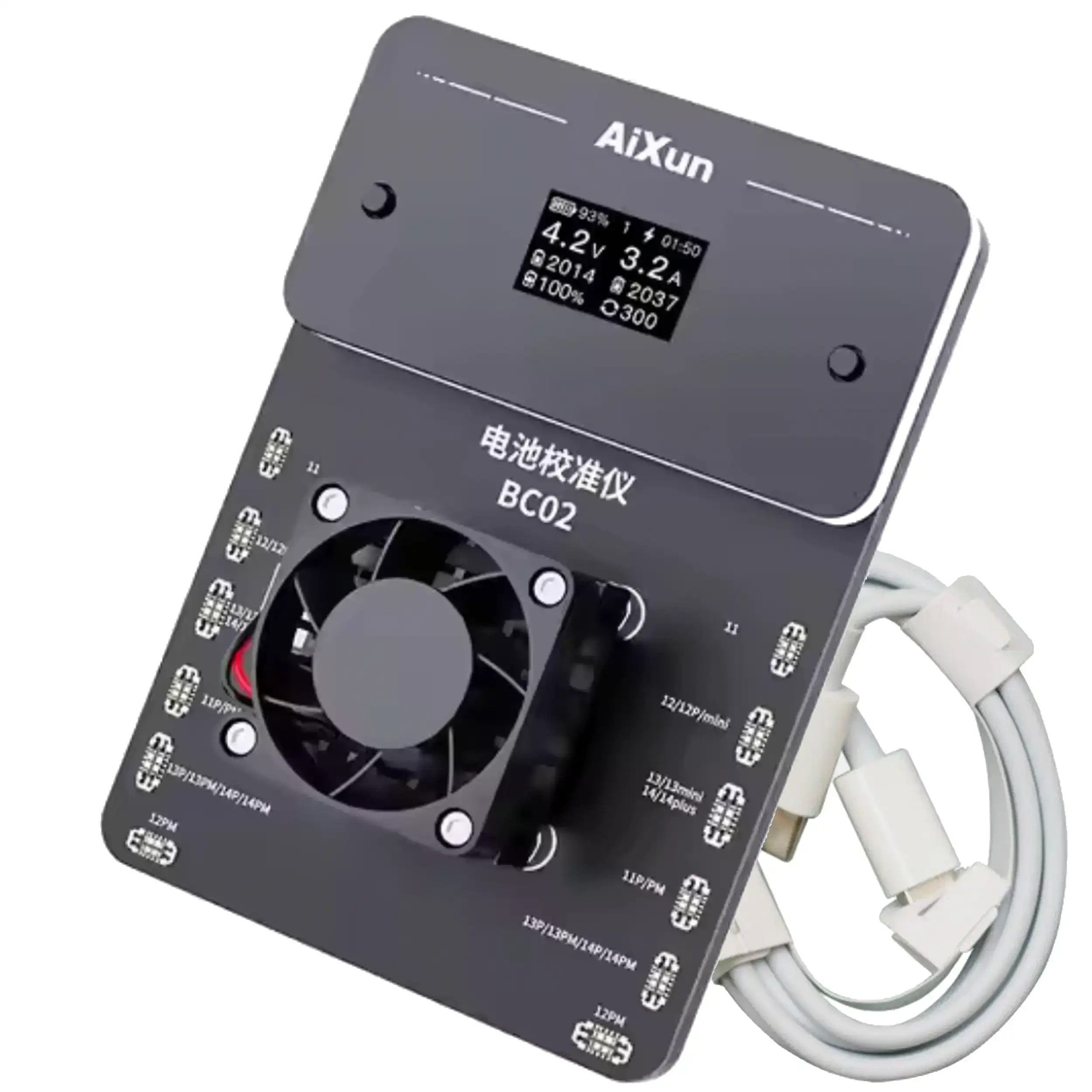 BC02 Batteria Calibrator Dual Channel Batteria Health Calibration per iPhone 11-14 Series (Aixun) (110V / North American)
