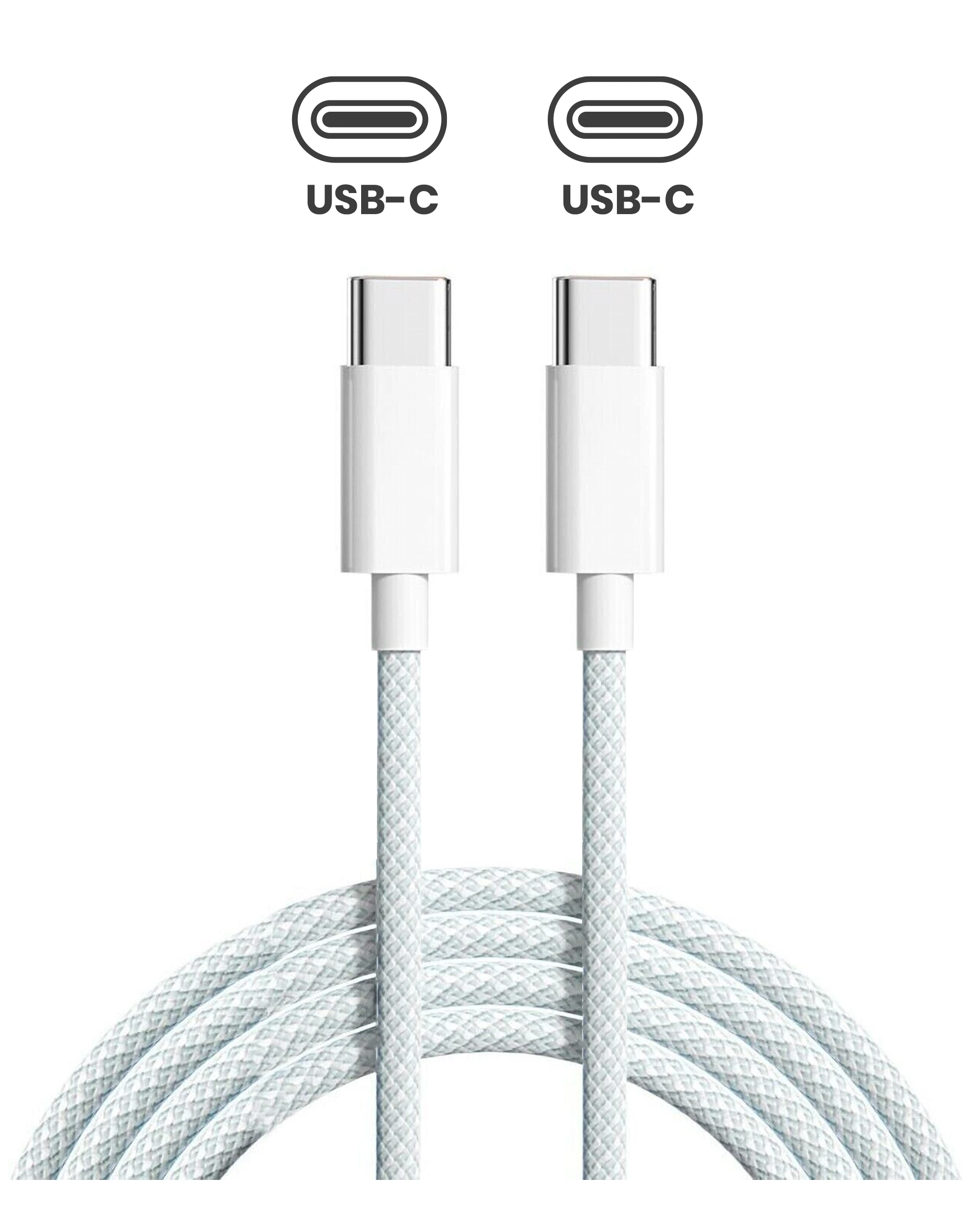 Apple USB-C to USB-C Braided Cavo (1m, 3ft) (Service Pack Brand New, Bulk confezioneaging)