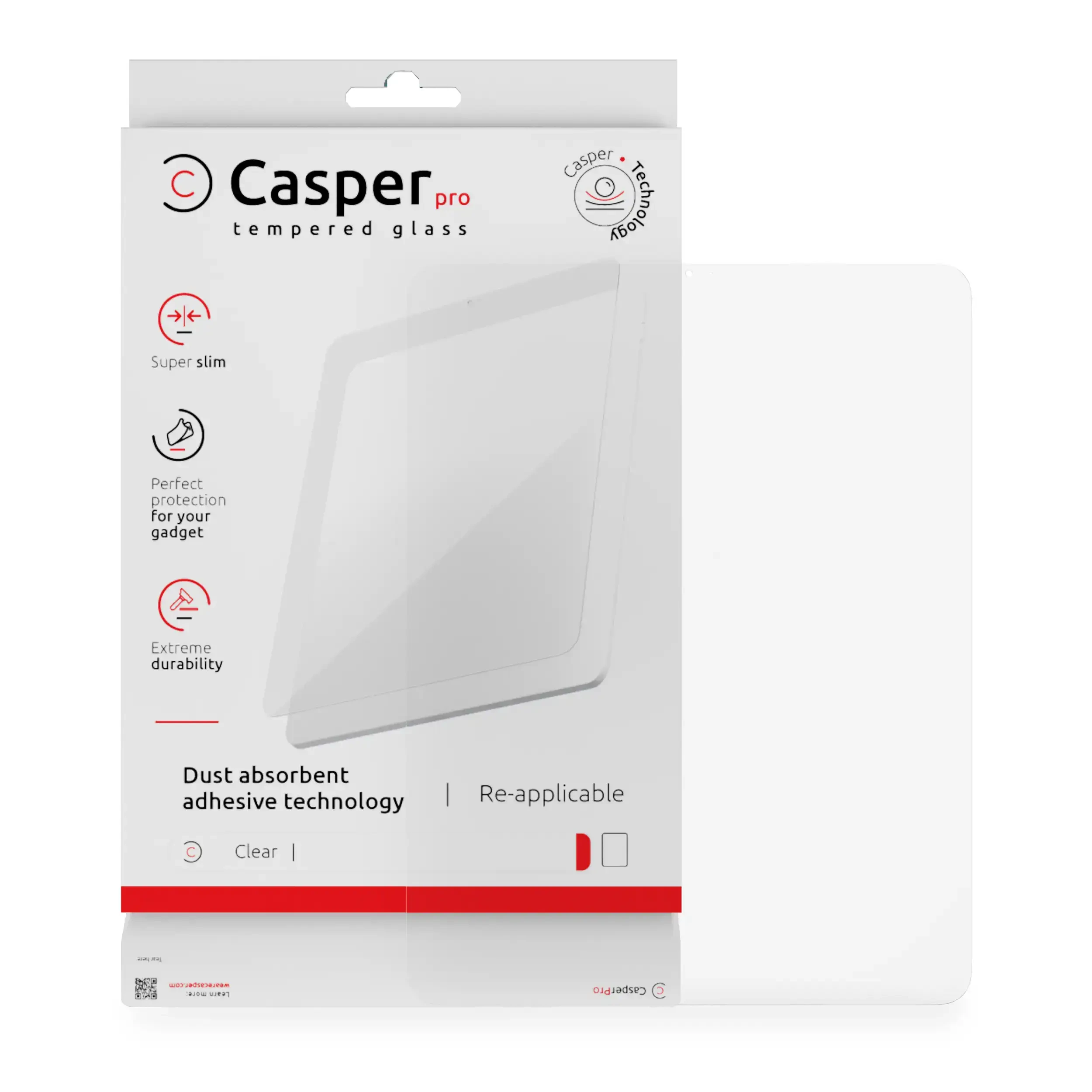 Casper Pro Vetro temperato per iPad Pro 11 "5th Gen (2024) (confezione retail) (Trasparente)