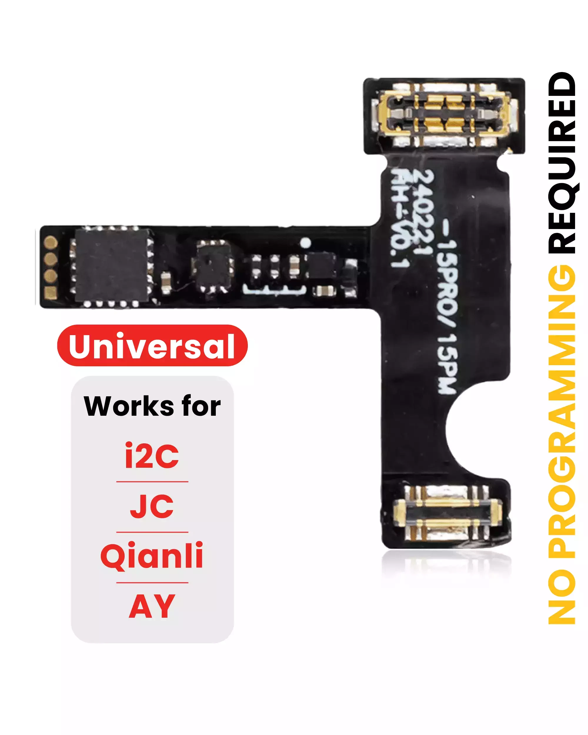 Pre-Programmed Universal Batteria Tag-On flat (Soldering Not Required) per iPhone 15 Pro / 15 Pro Max