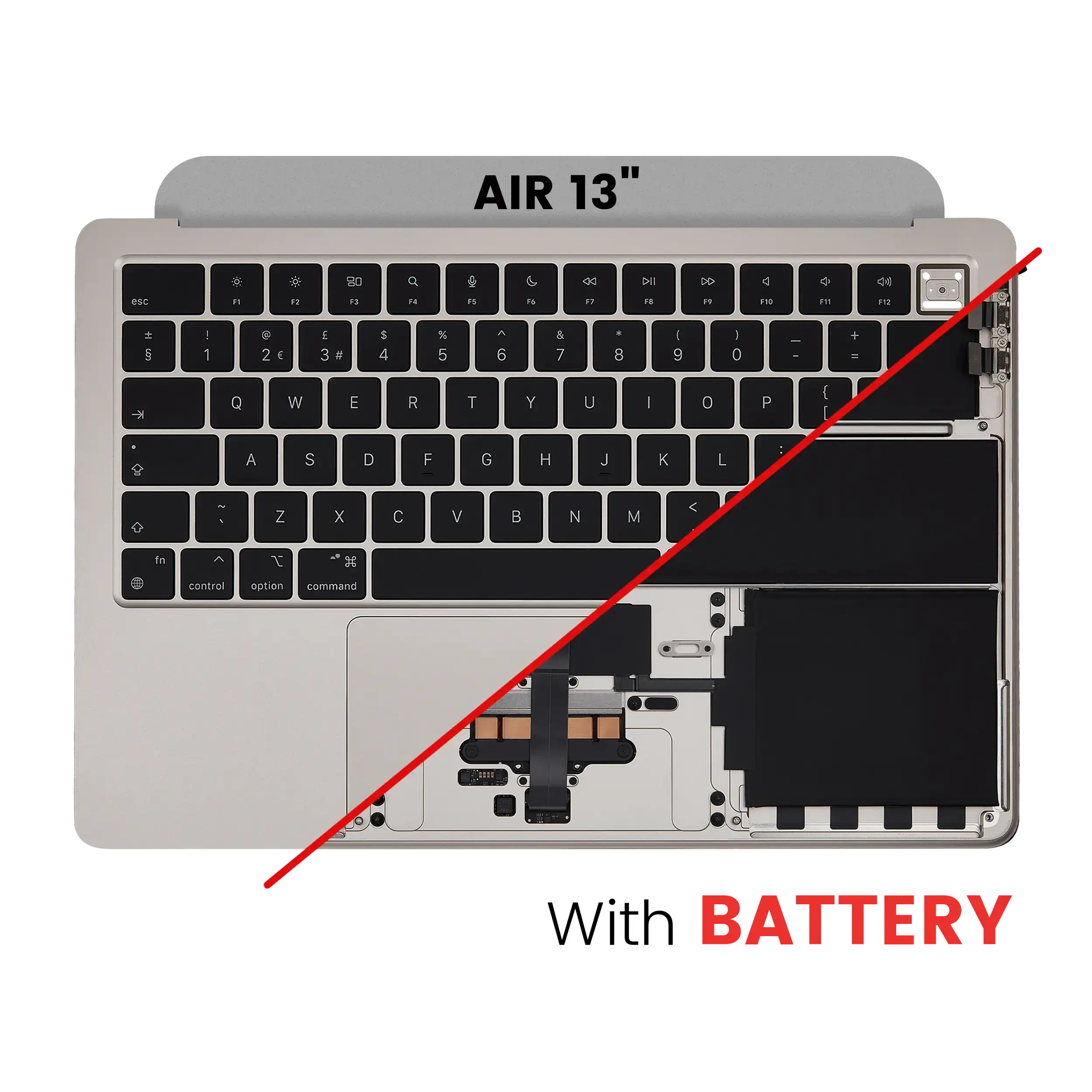 Top Case con Batteria e tastiera (ISO UK) per MacBook Air 13" A2681 (2022) (Galassia)