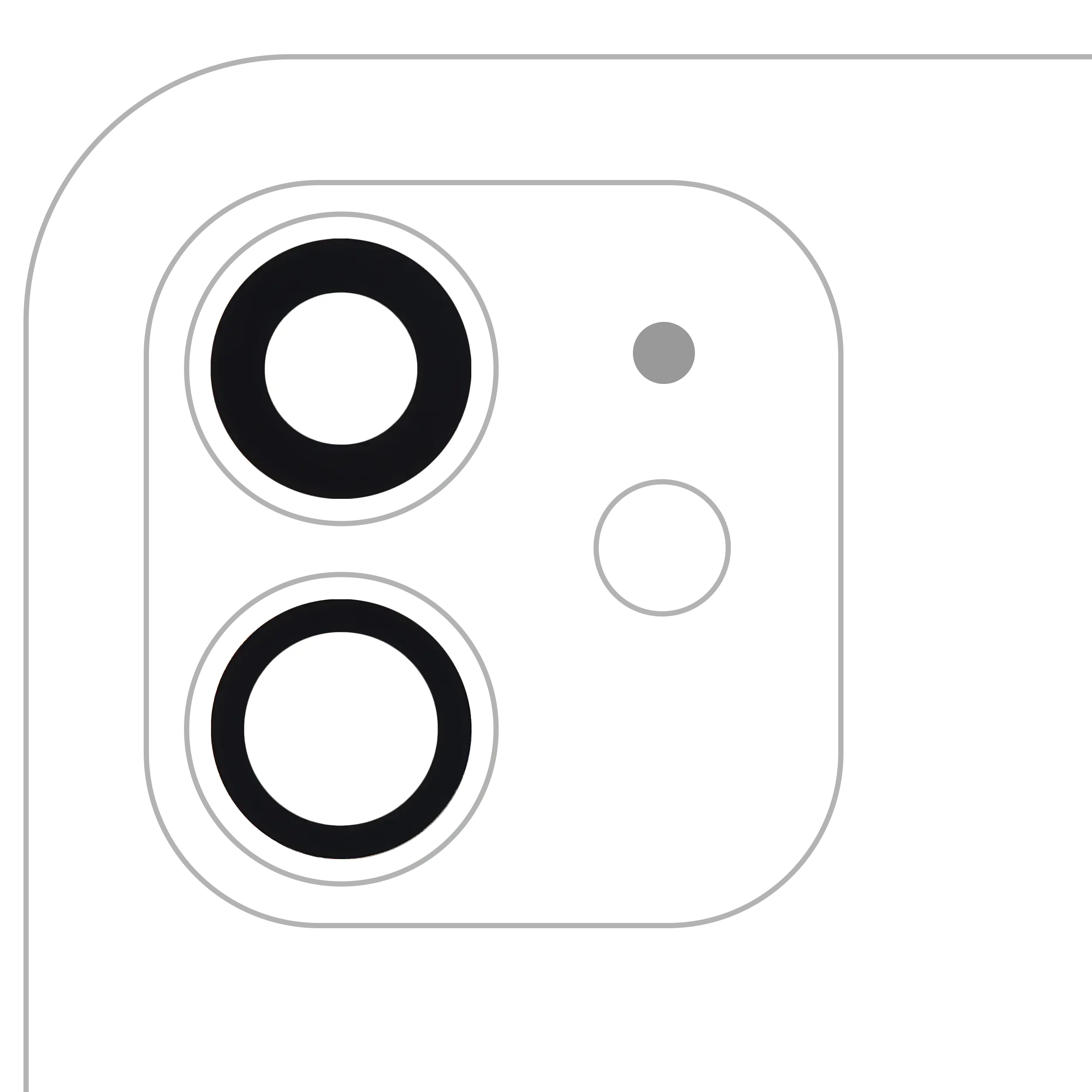 Lente fotocamera posteriore (solo vetro) con adesivo per iPhone 12 / 12 Mini (2 set pezzi) (10 pezzi) (Premium) (Real Sapphire)