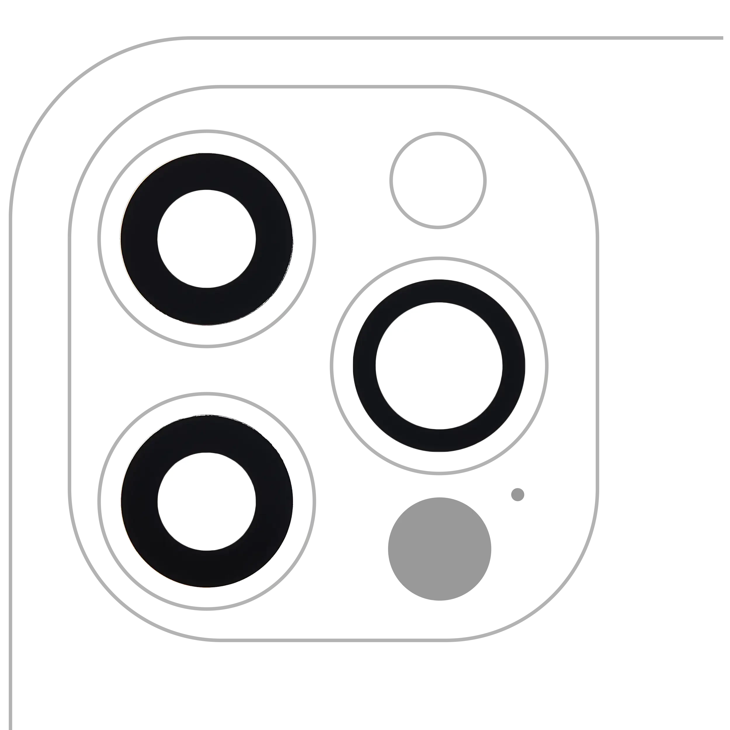 Lente fotocamera posteriore (solo vetro) con adesivo per iPhone 12 Pro (3 set pezzi) (10 pezzi) (Premium) (Real Sapphire)