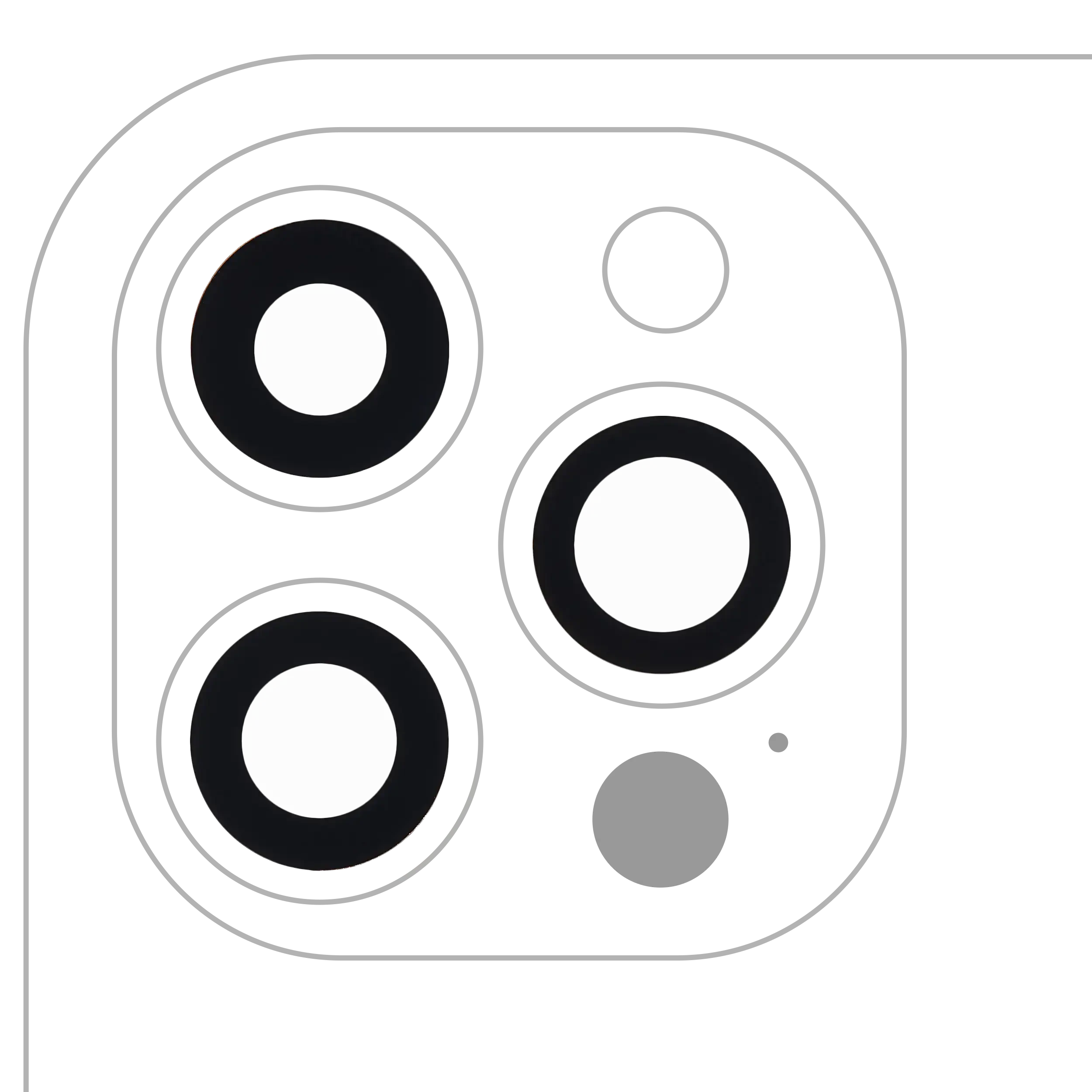Lente fotocamera posteriore (solo vetro) con adesivo per iPhone 12 Pro Max (3 set pezzi) (10 pezzi) (Premium) (Real Sapphire)