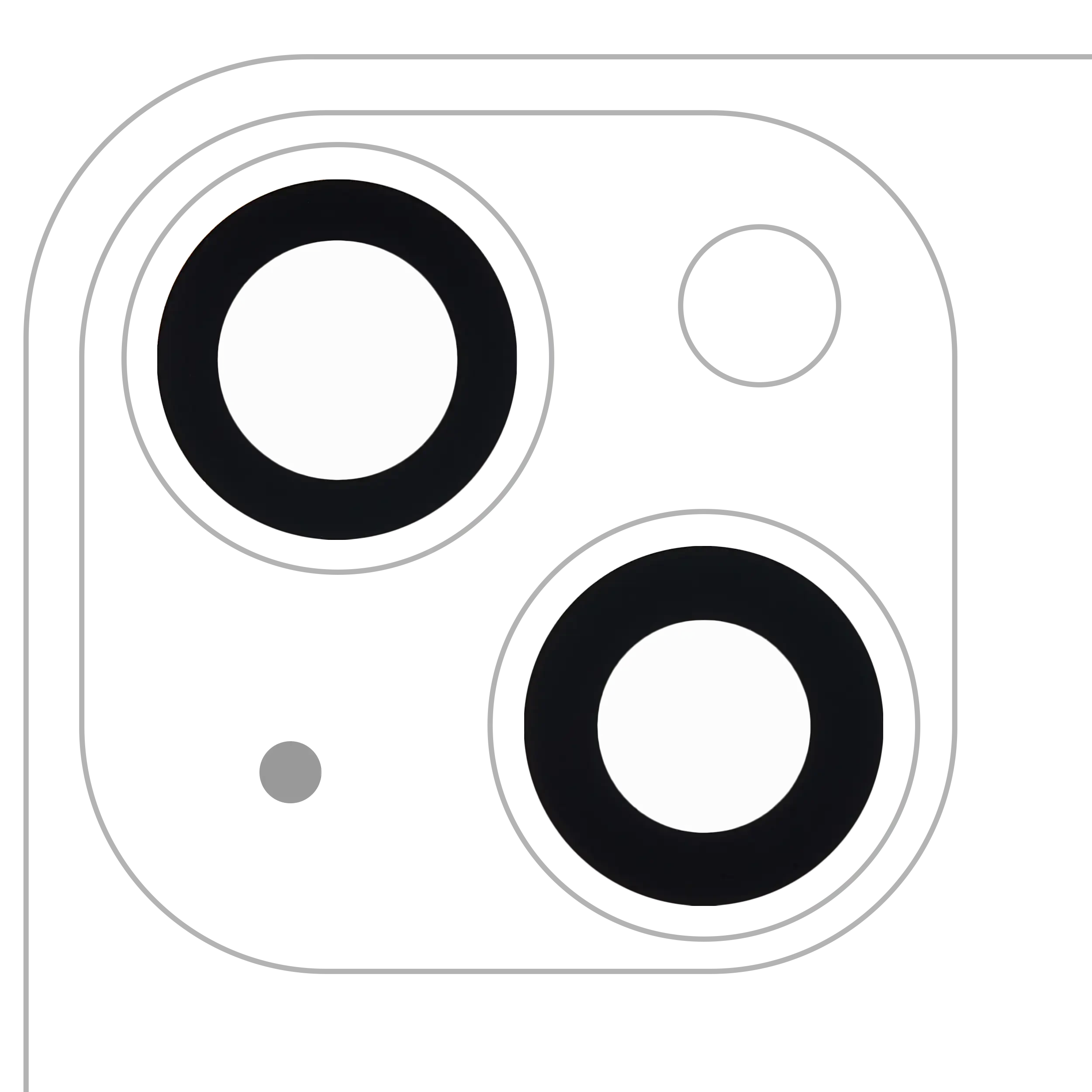 Lente fotocamera posteriore (solo vetro) con adesivo per iPhone 13 / 13 Mini (2 set pezzi) (10 pezzi) (Premium) (Real Sapphire)