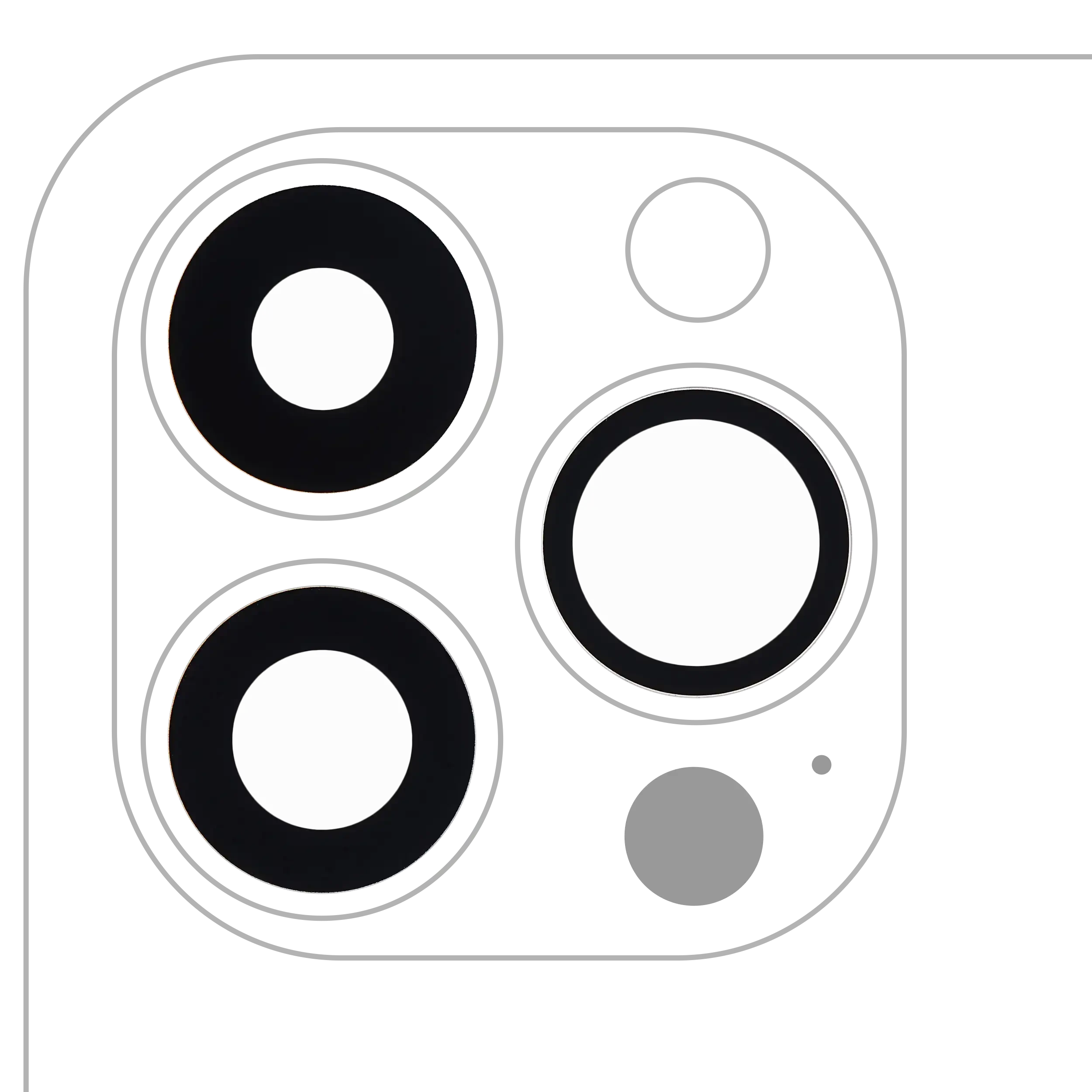 Lente fotocamera posteriore (solo vetro) con adesivo per iPhone 13 Pro / 13 Pro Max (3 set pezzi) (10 pezzi) (Premium) (Real Sapphire)