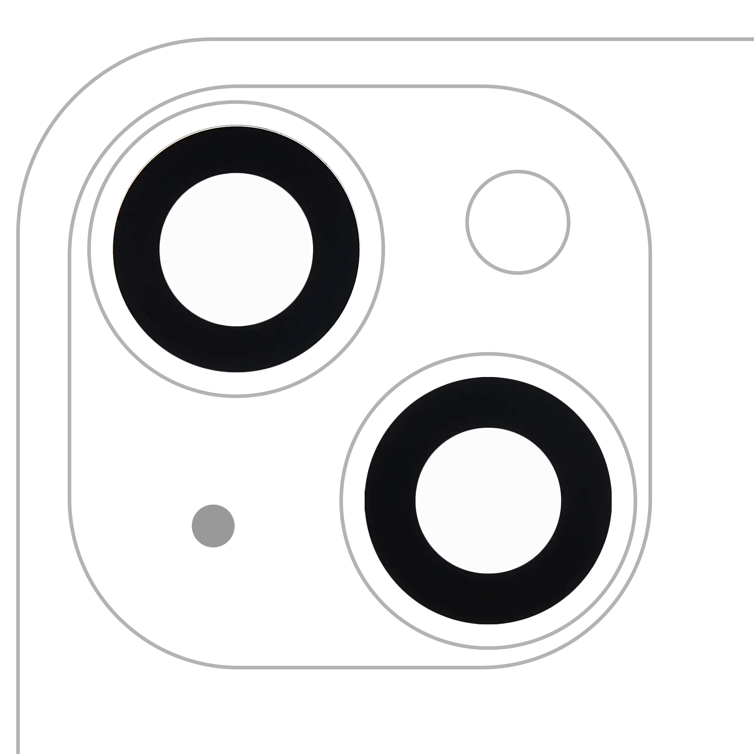 Lente fotocamera posteriore (solo vetro) con adesivo per iPhone 14 / 14 Plus / 15 / 15 Plus (2 set pezzi) (10 pezzi) (Premium) (Real Sapphire)