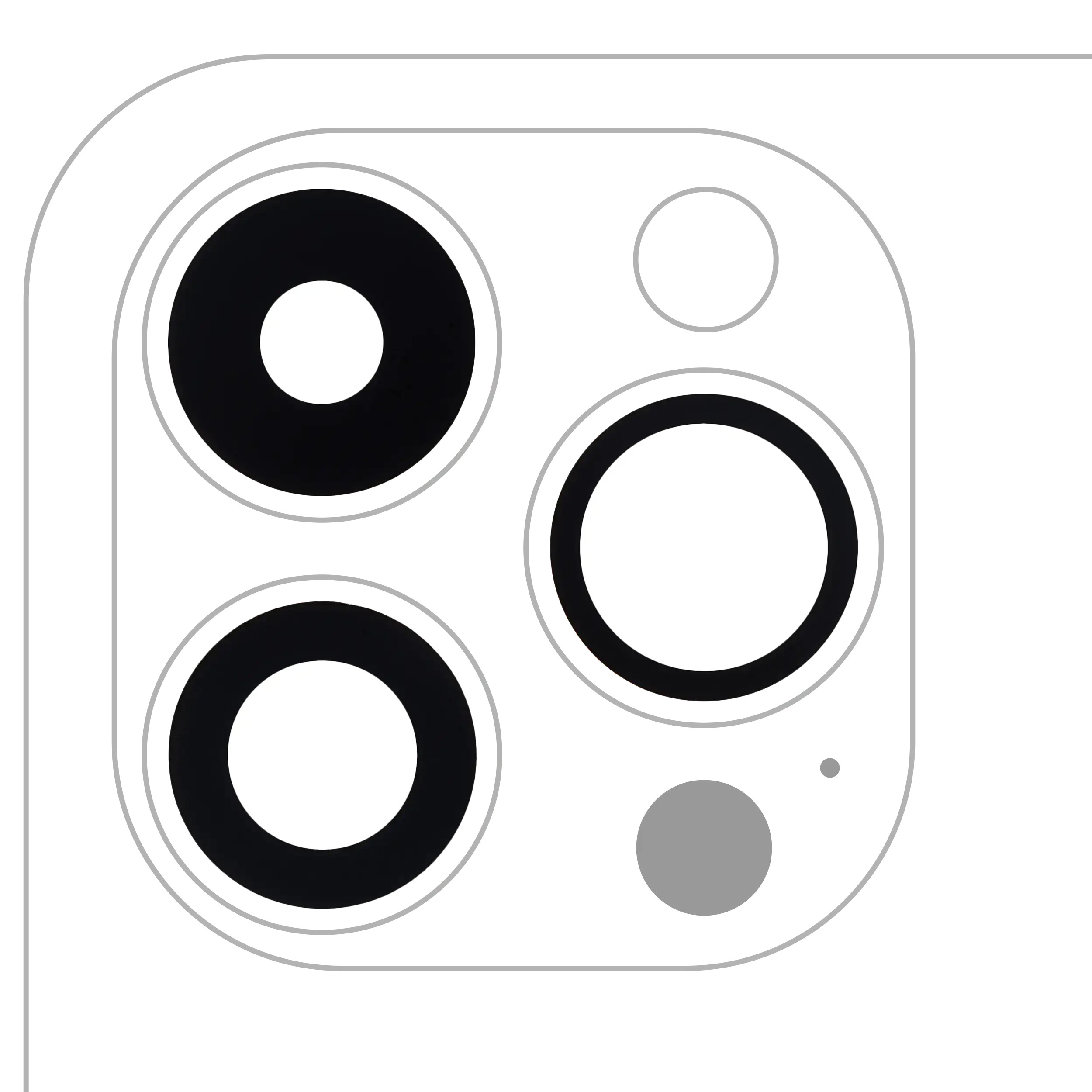 Lente fotocamera posteriore (solo vetro) con adesivo per iPhone 14 Pro / 14 Pro Max (3 set pezzi) (10 pezzi) (Premium) (Real Sapphire)