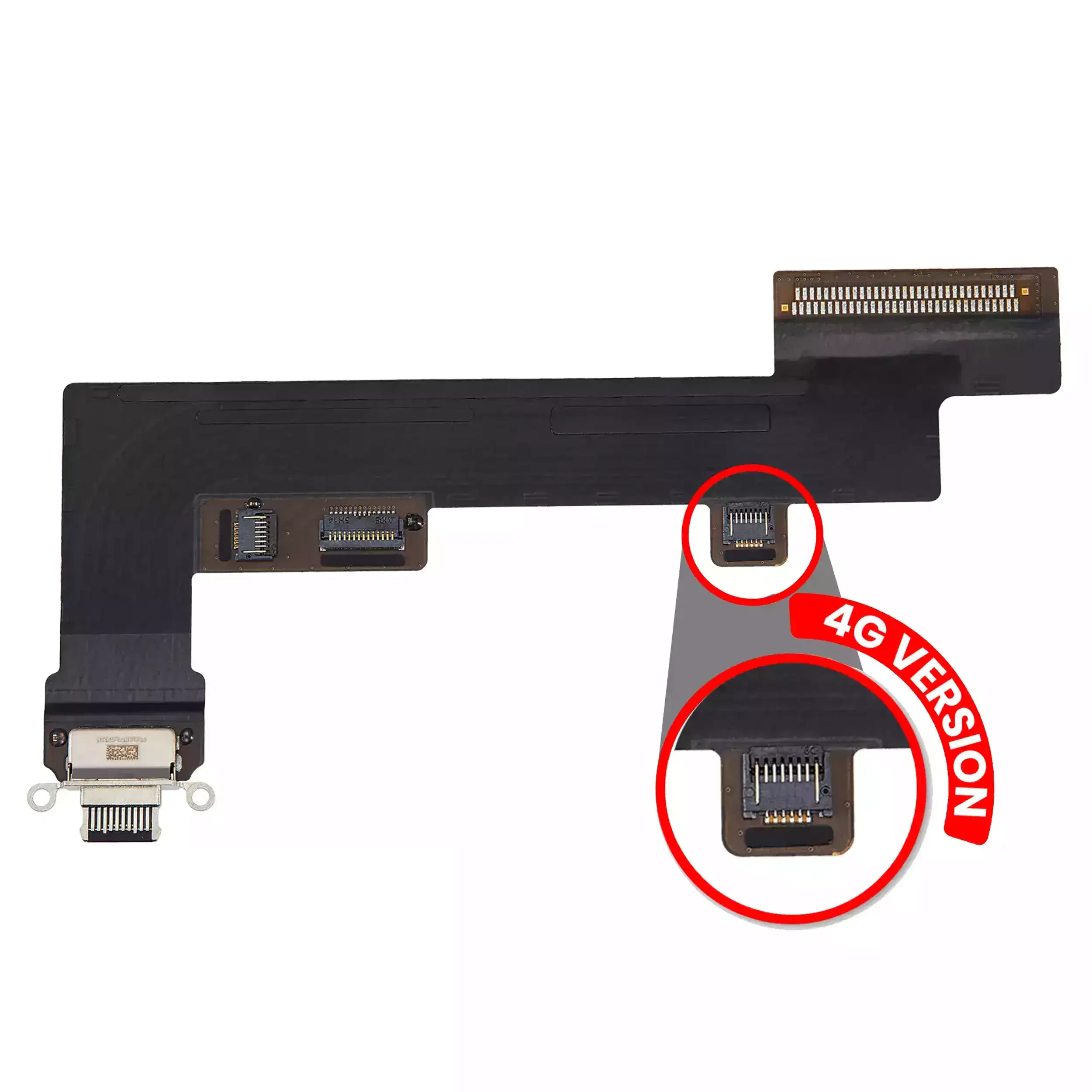 Flat connettore di ricarica per iPad Air 4 / iPad Air 5 (Cellular) (Used Service Pack Pull: grado A) (Nero)