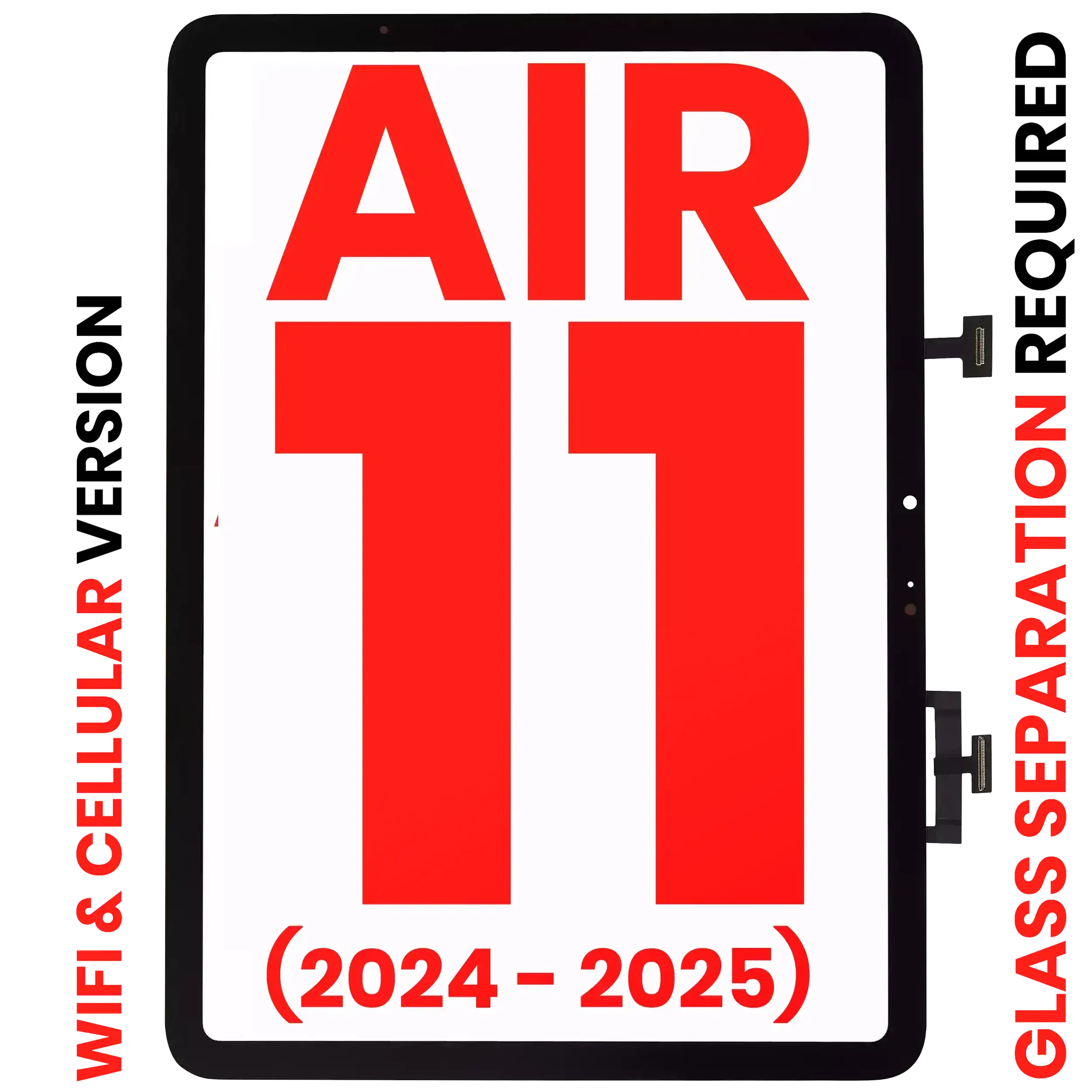 Touch screen per iPad Air 11" (2024) / Air 11" (2025) (separazione vetro richiesta) (WiFi / Cellular) (Aftermarket Plus) (Nero)
