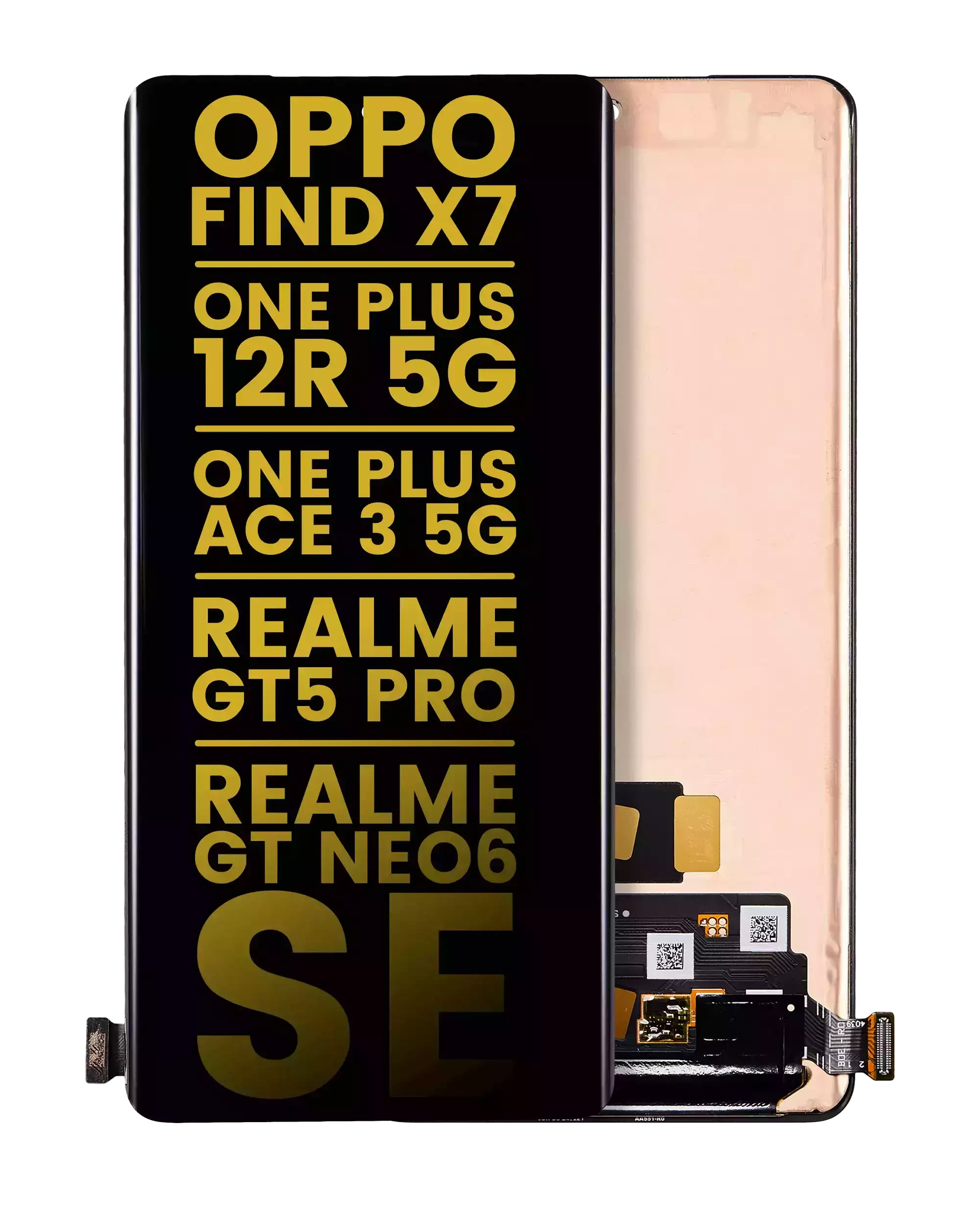 Display OLED completo senza Frame per OPPO Find X7 / One Plus 12R 5G / One Plus Ace 3 5G / Realme GT5 Pro / Realme GT Neo6 SE / Realme GT 6 (International Version) / Realme GT 6T / Realme GT Neo6 (Refurbished) (tutti i colori)