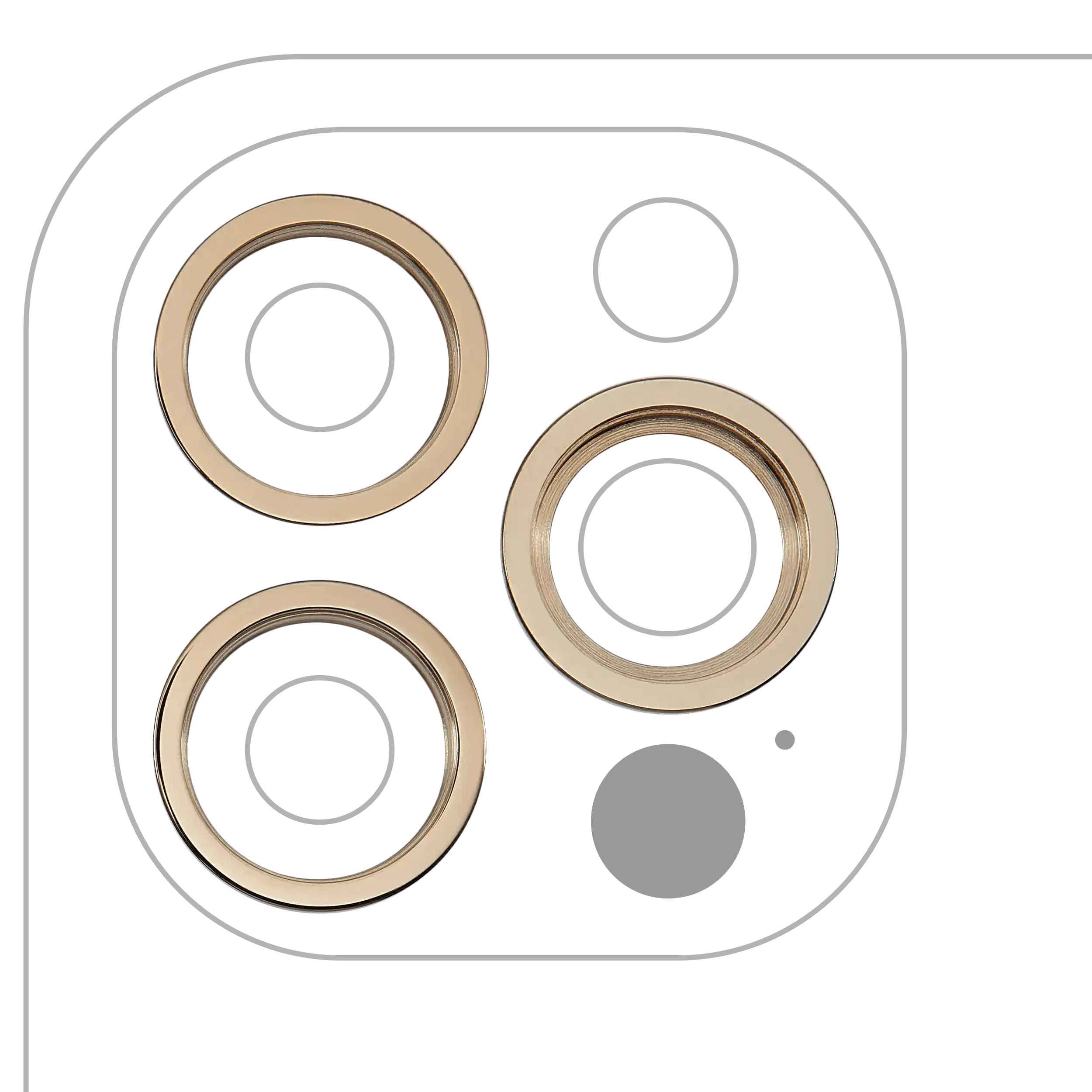 Cornice fotocamera posteriore Ring Only per iPhone 12 Pro (Oro) (3 set pezzi)